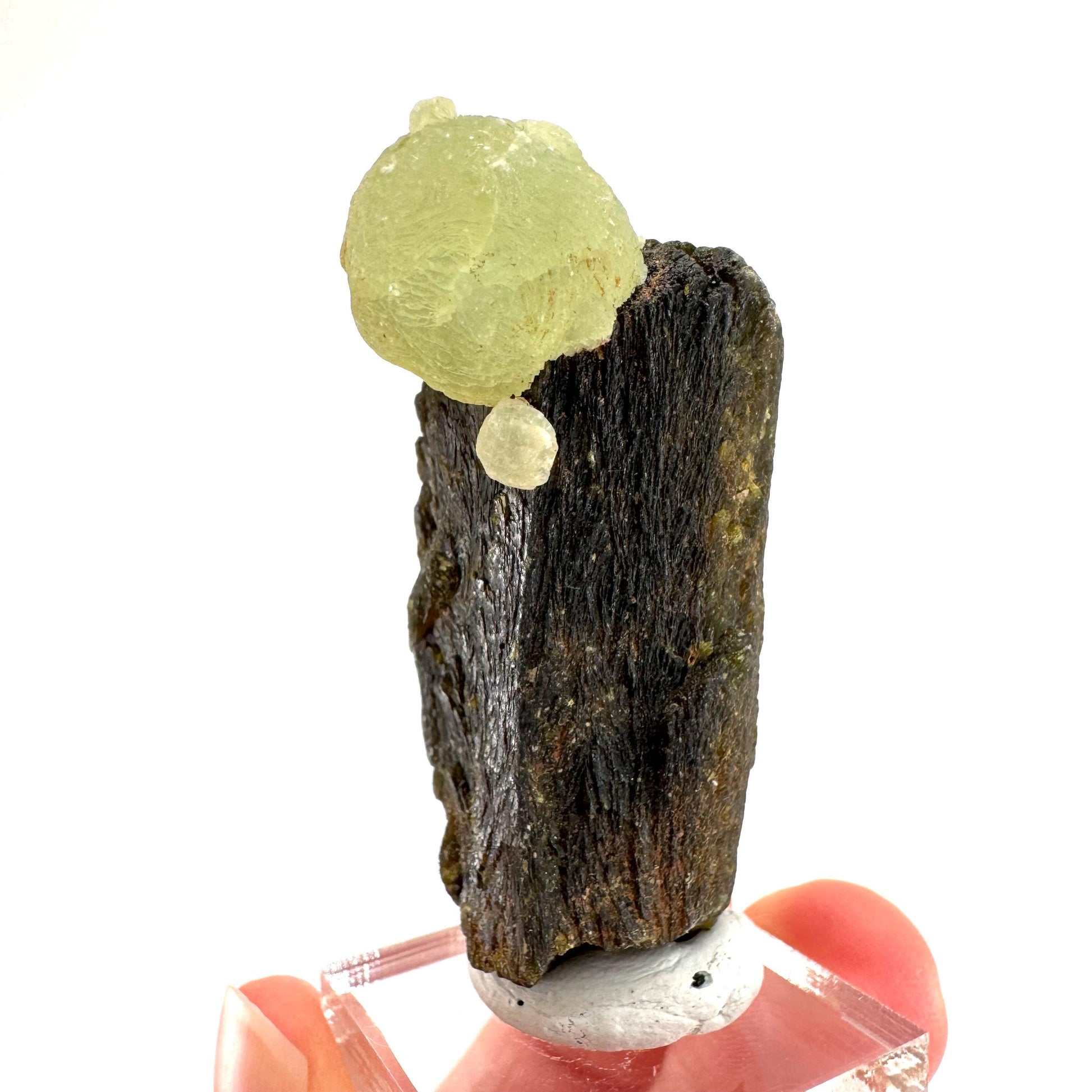 Prehnite with Epidote | Botryoidal green crystal, mineral specimen from Mali