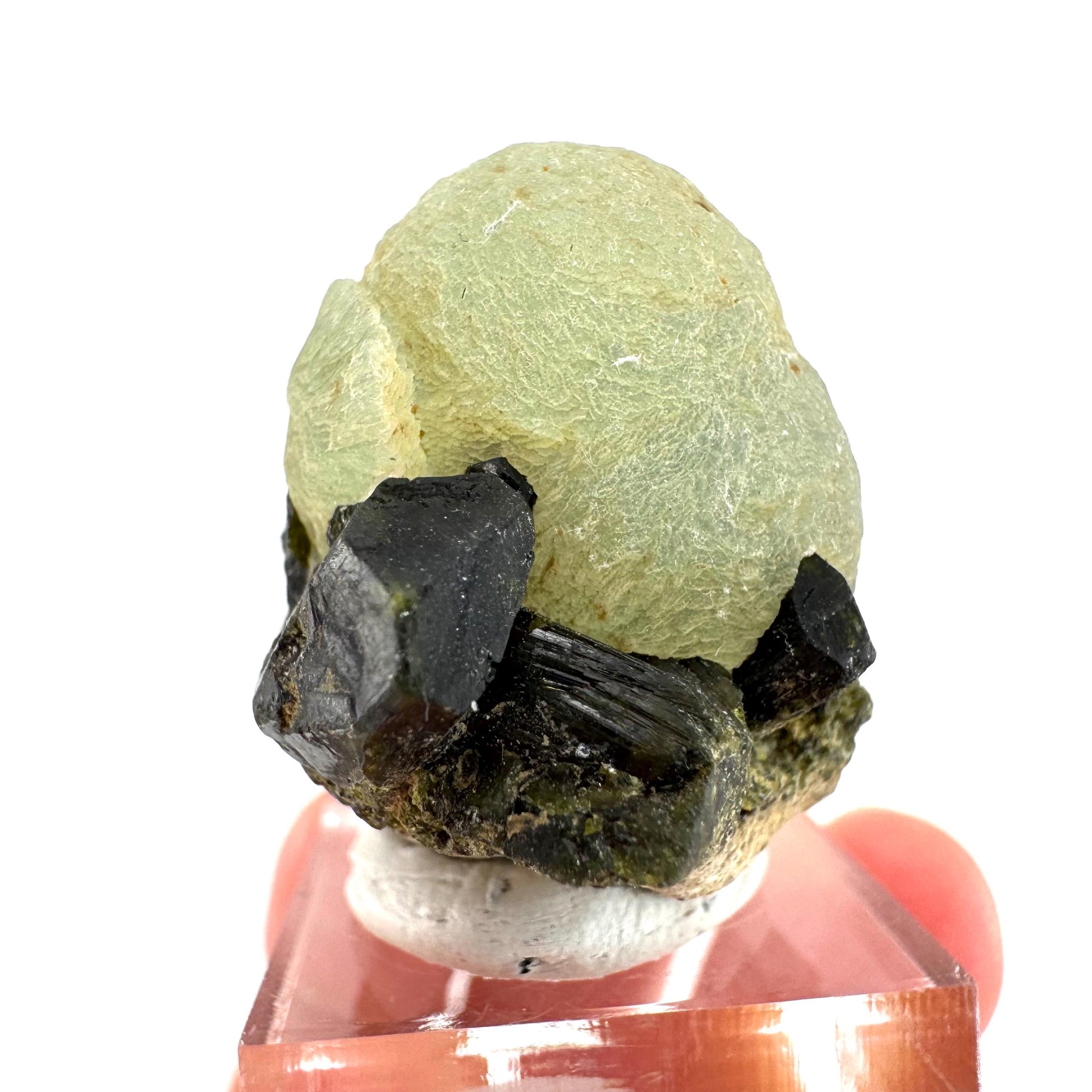 Prehnite with Epidote | Botryoidal green crystal, mineral specimen from Mali