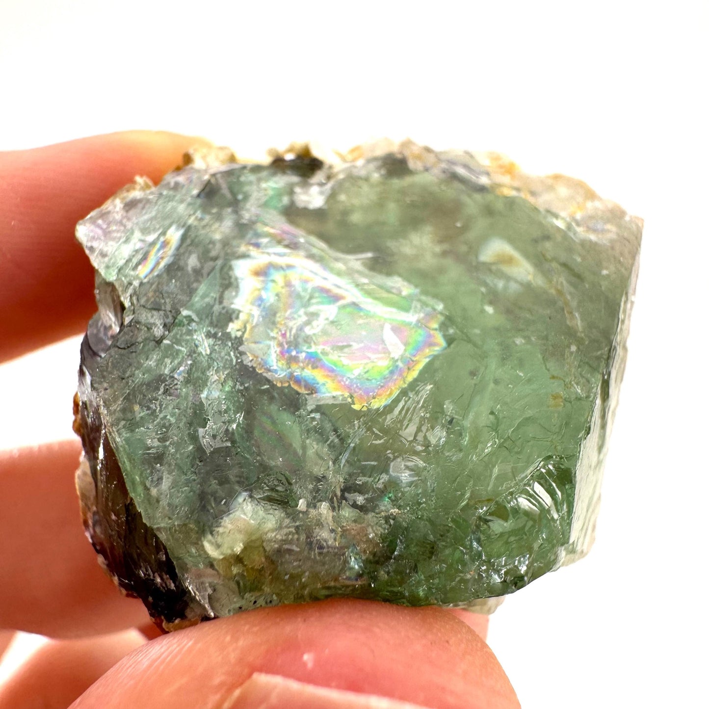 Okorusu Fluorite with Hyalite Opal | green crystal cluster, mineral specimen