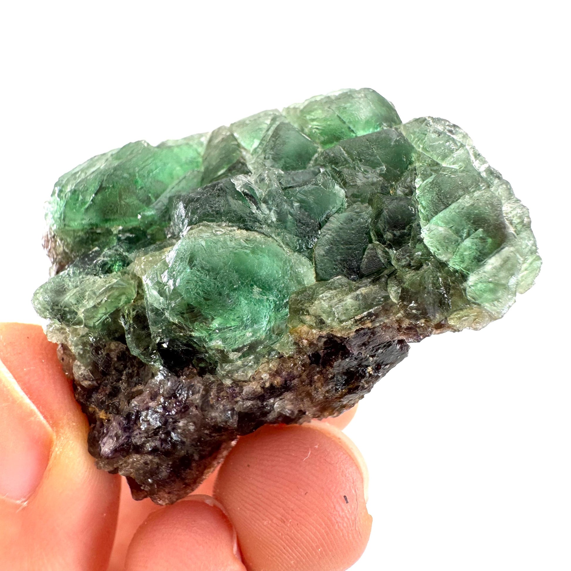 Okorusu Fluorite | green crystal cluster, mineral specimen from Namibia