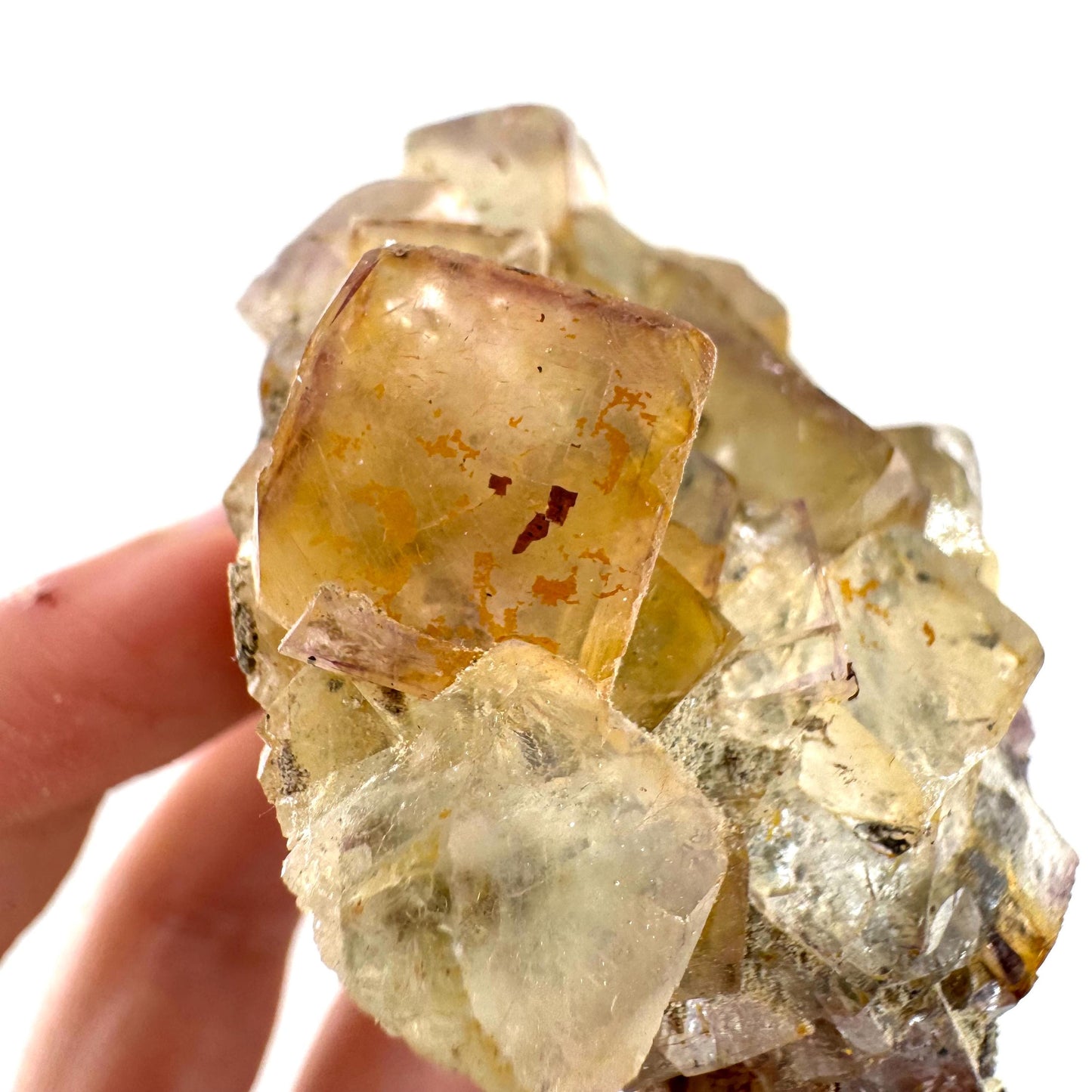 Okorusu Fluorite | yellow & purple crystal cluster, mineral specimen from Namibia