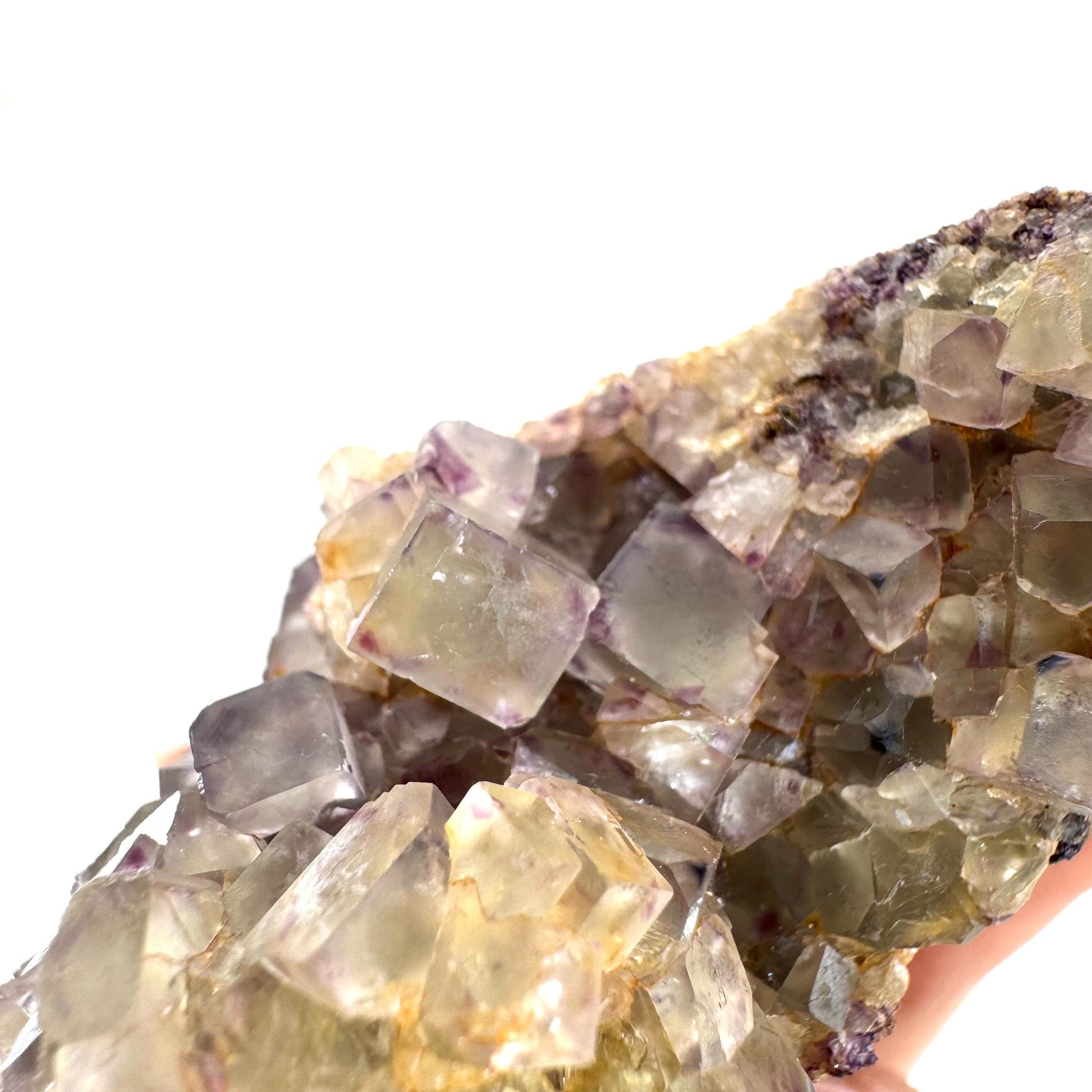 Okorusu Fluorite | colorless & purple crystal cluster, mineral specimen from Namibia