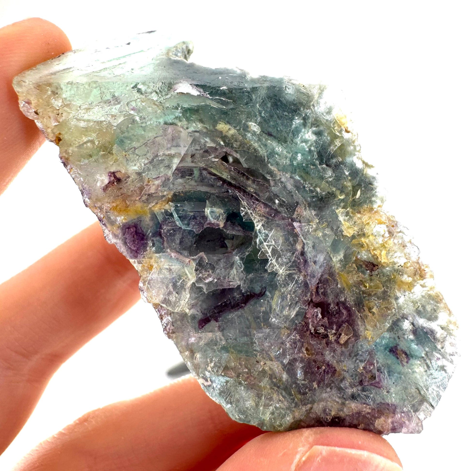 Fluorite w/ Foitite | green-blue crystal cluster, Erongo mineral specimen