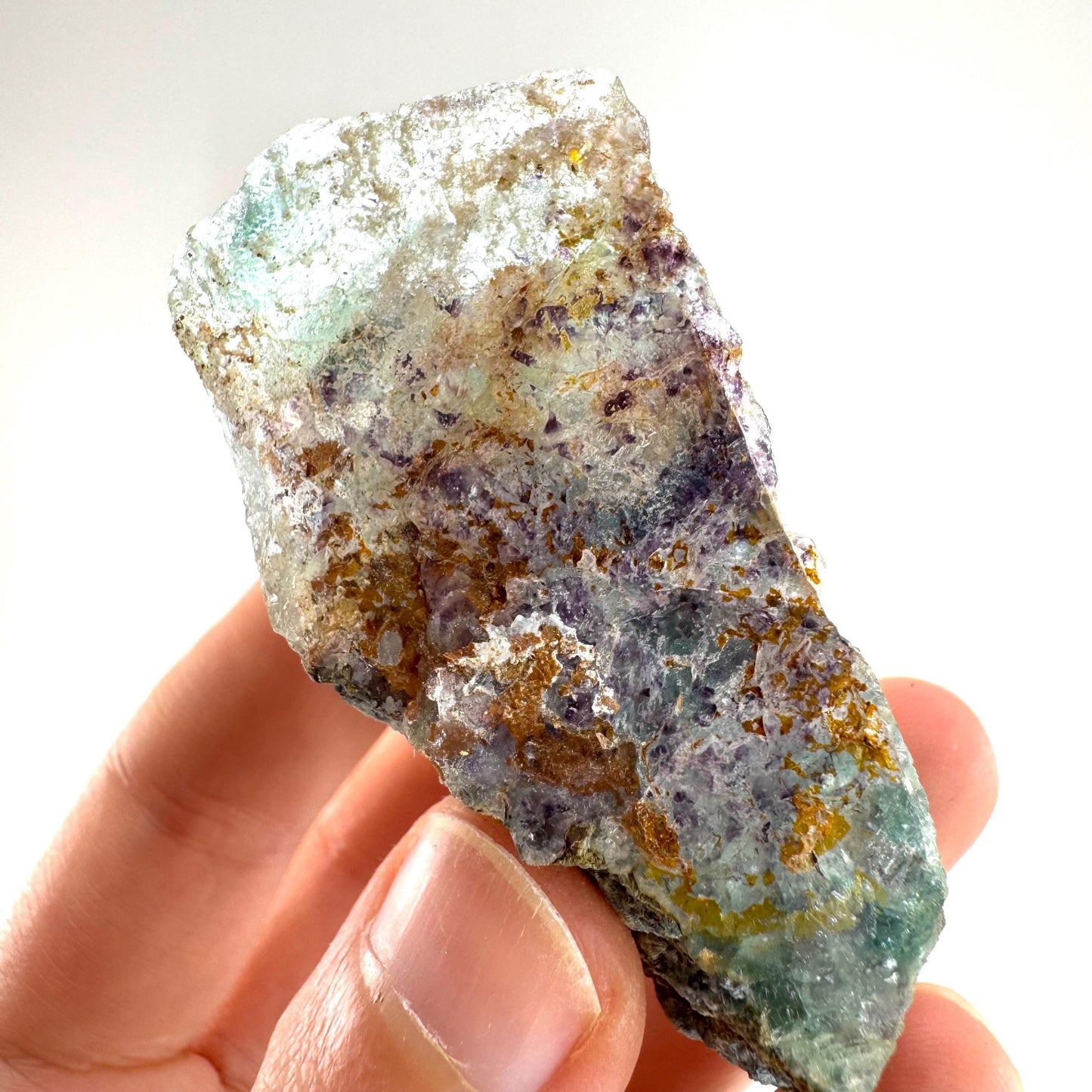 Fluorite w/ Foitite | green-blue crystal cluster, Erongo mineral specimen
