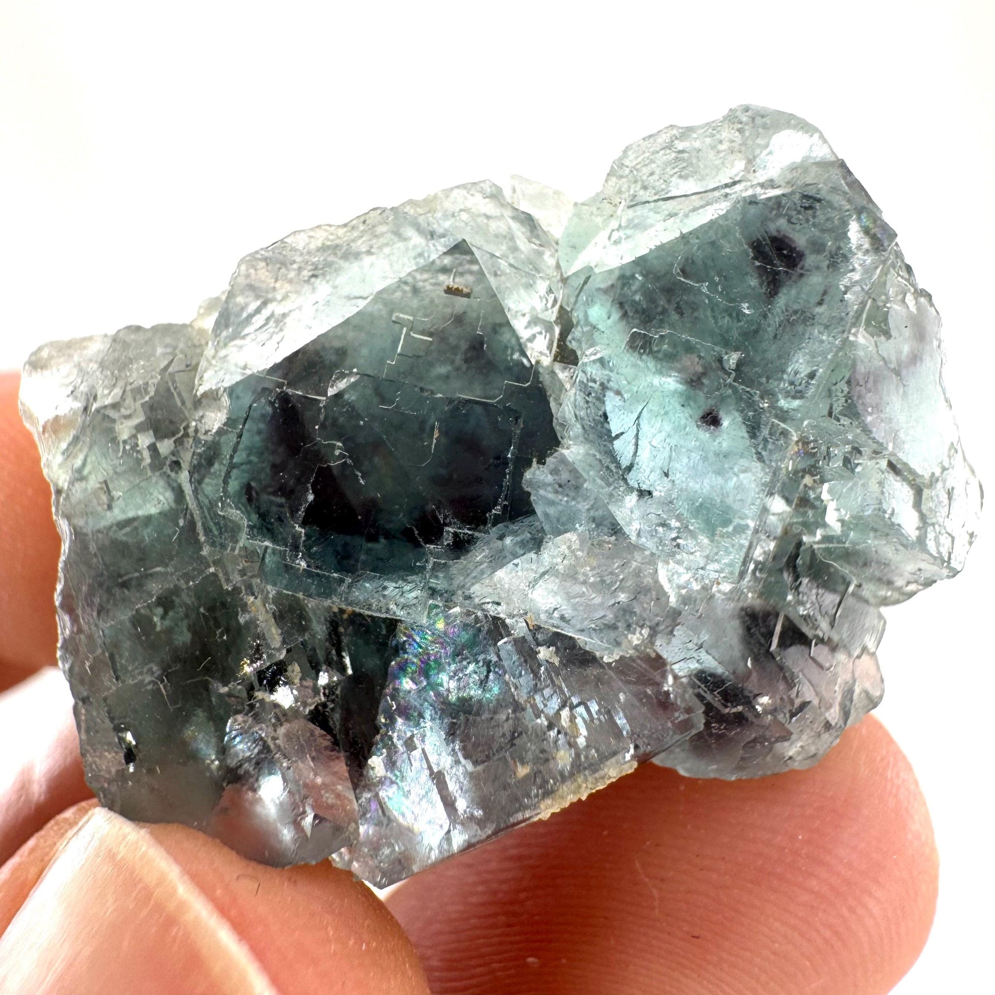 Okorusu Fluorite | green-blue raw fluorite crystal cluster, mineral specimen