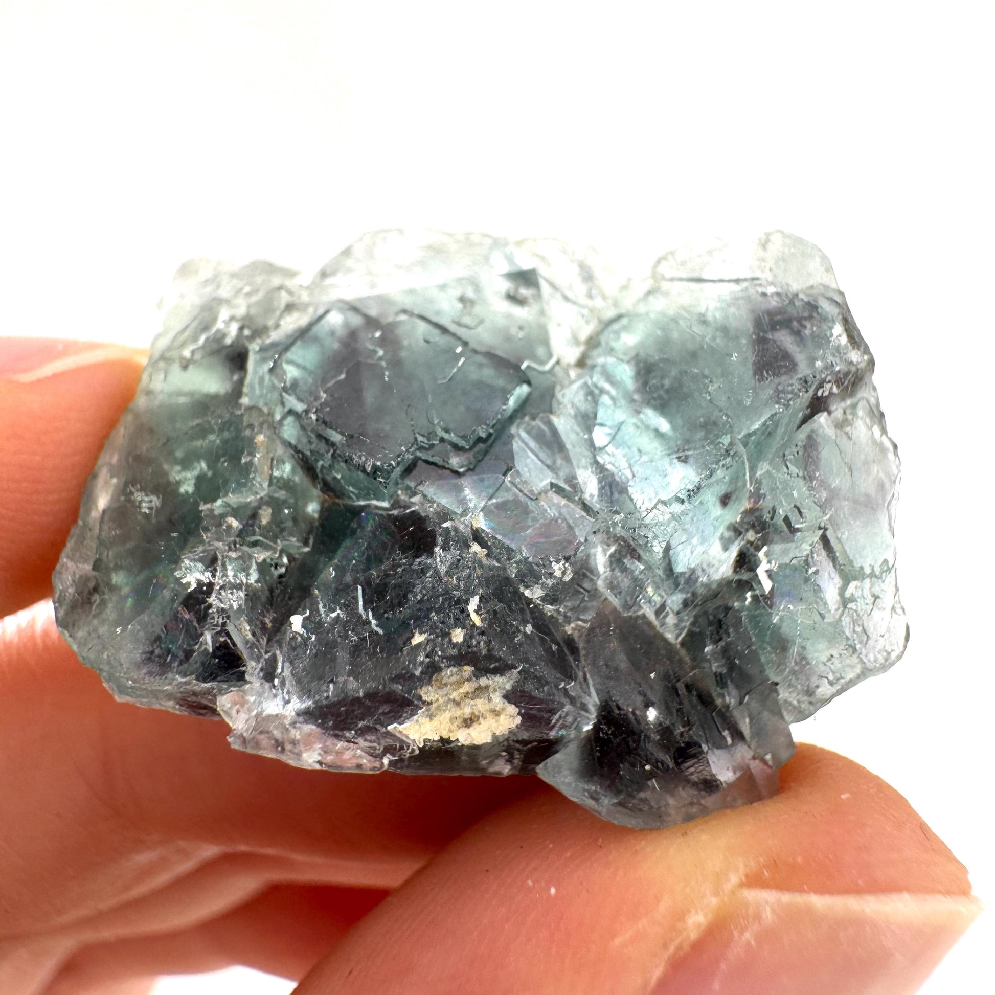 Okorusu Fluorite | green-blue raw fluorite crystal cluster, mineral specimen