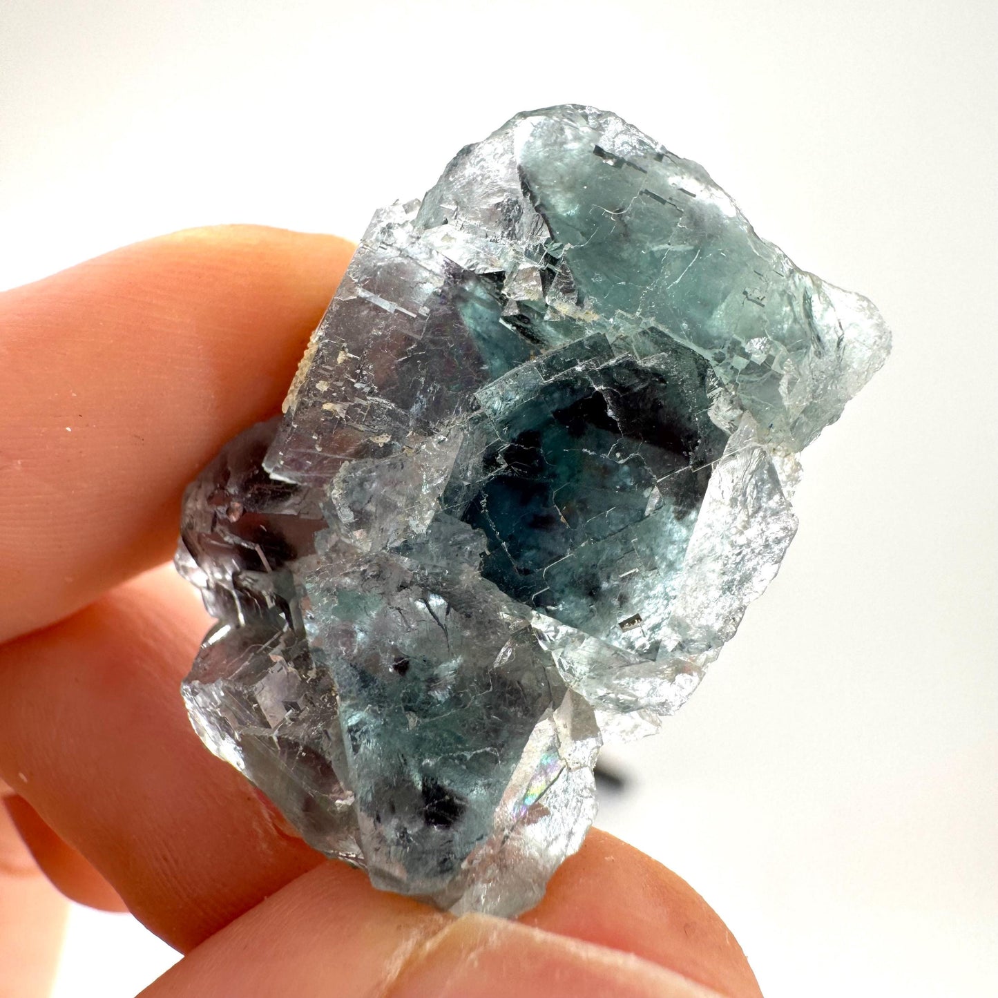 Okorusu Fluorite | green-blue raw fluorite crystal cluster, mineral specimen