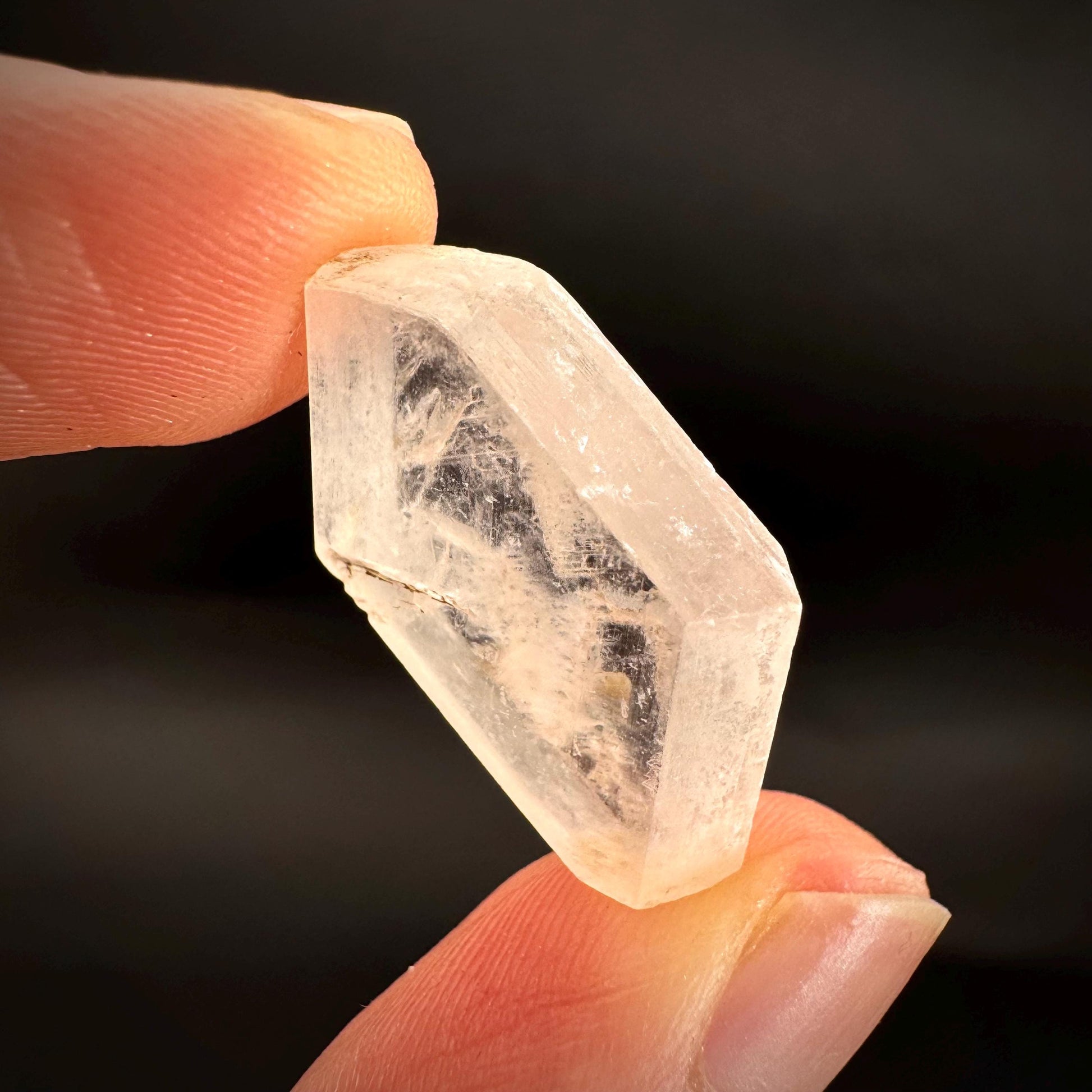 Hourglass Selenite | Phosphorescent UV Reactive Gypsum Crystal from Canada