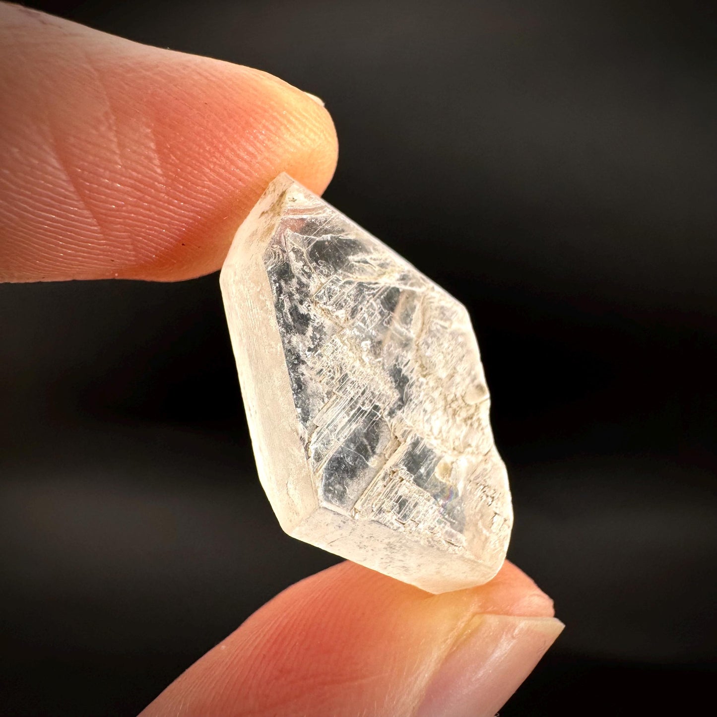 Hourglass Selenite | Phosphorescent UV Reactive Gypsum Crystal from Canada