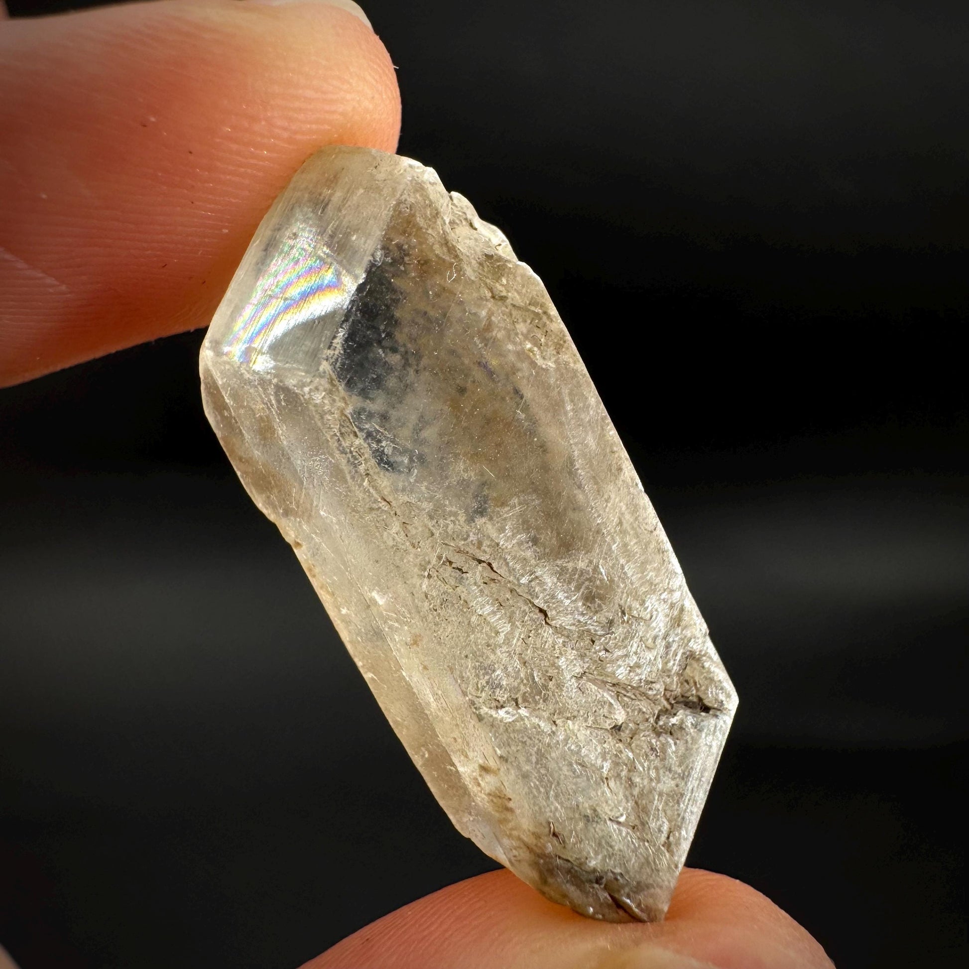 Hourglass Selenite | Phosphorescent UV Reactive Gypsum Crystal from Canada