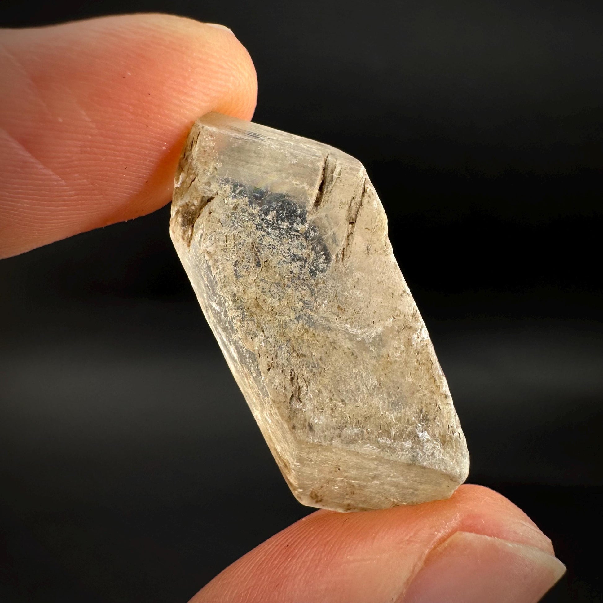 Hourglass Selenite | Phosphorescent UV Reactive Gypsum Crystal from Canada
