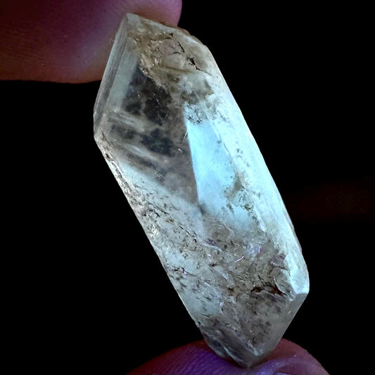 Hourglass Selenite | Phosphorescent UV Reactive Gypsum Crystal from Canada