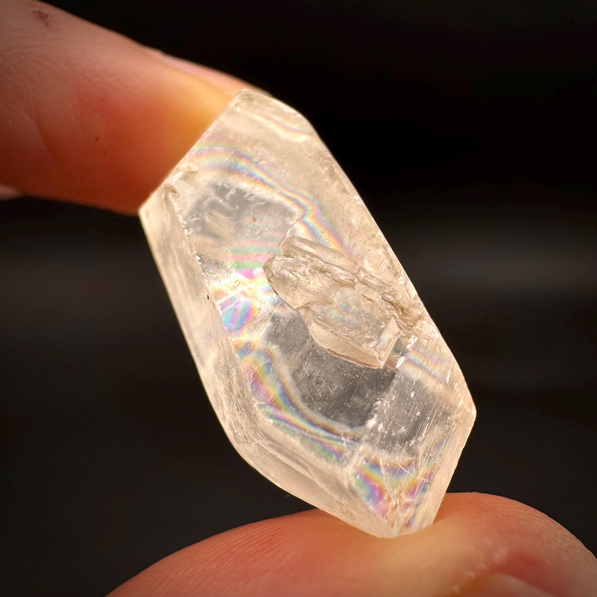 Hourglass Selenite | Phosphorescent UV Reactive Gypsum Crystal from Canada