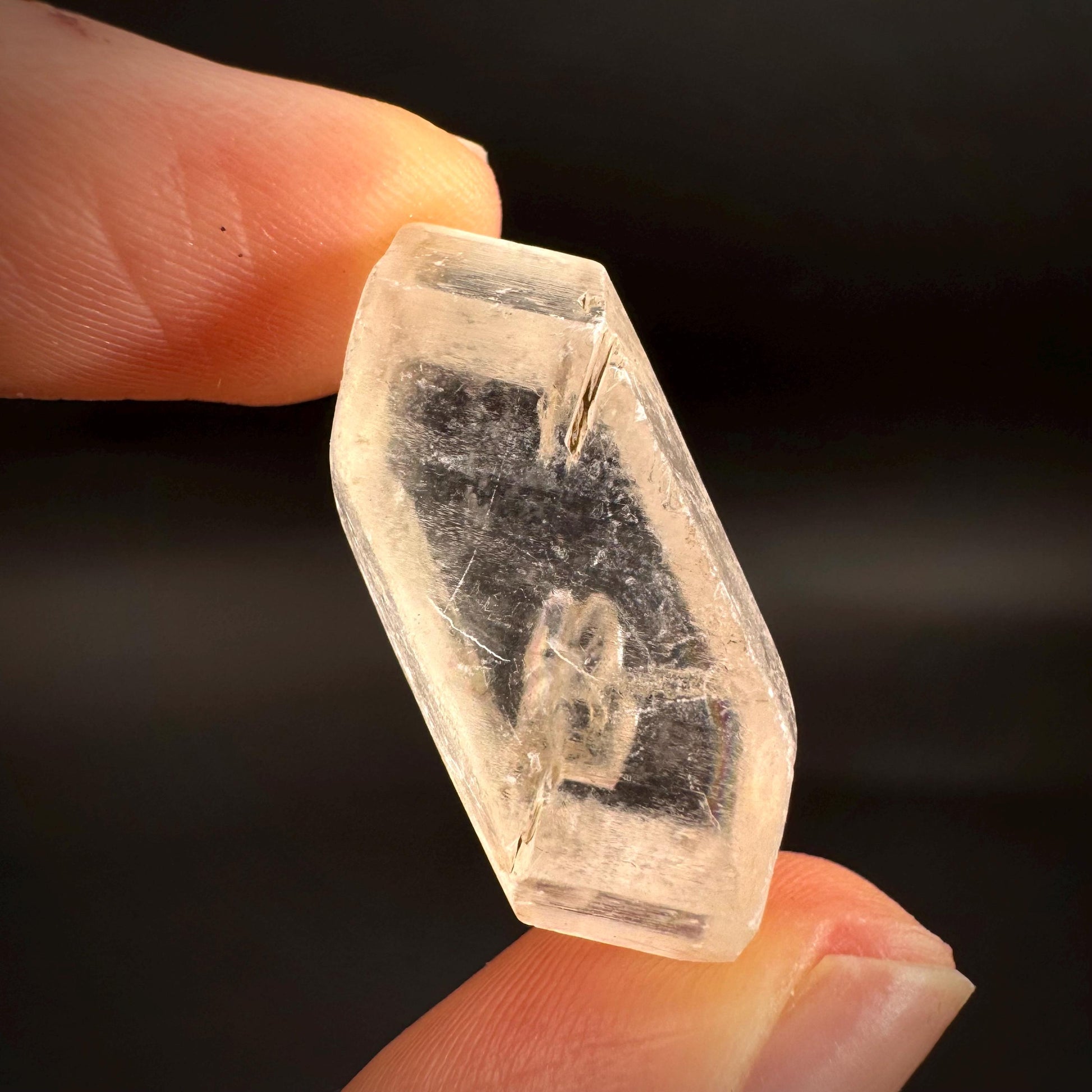 Hourglass Selenite | Phosphorescent UV Reactive Gypsum Crystal from Canada