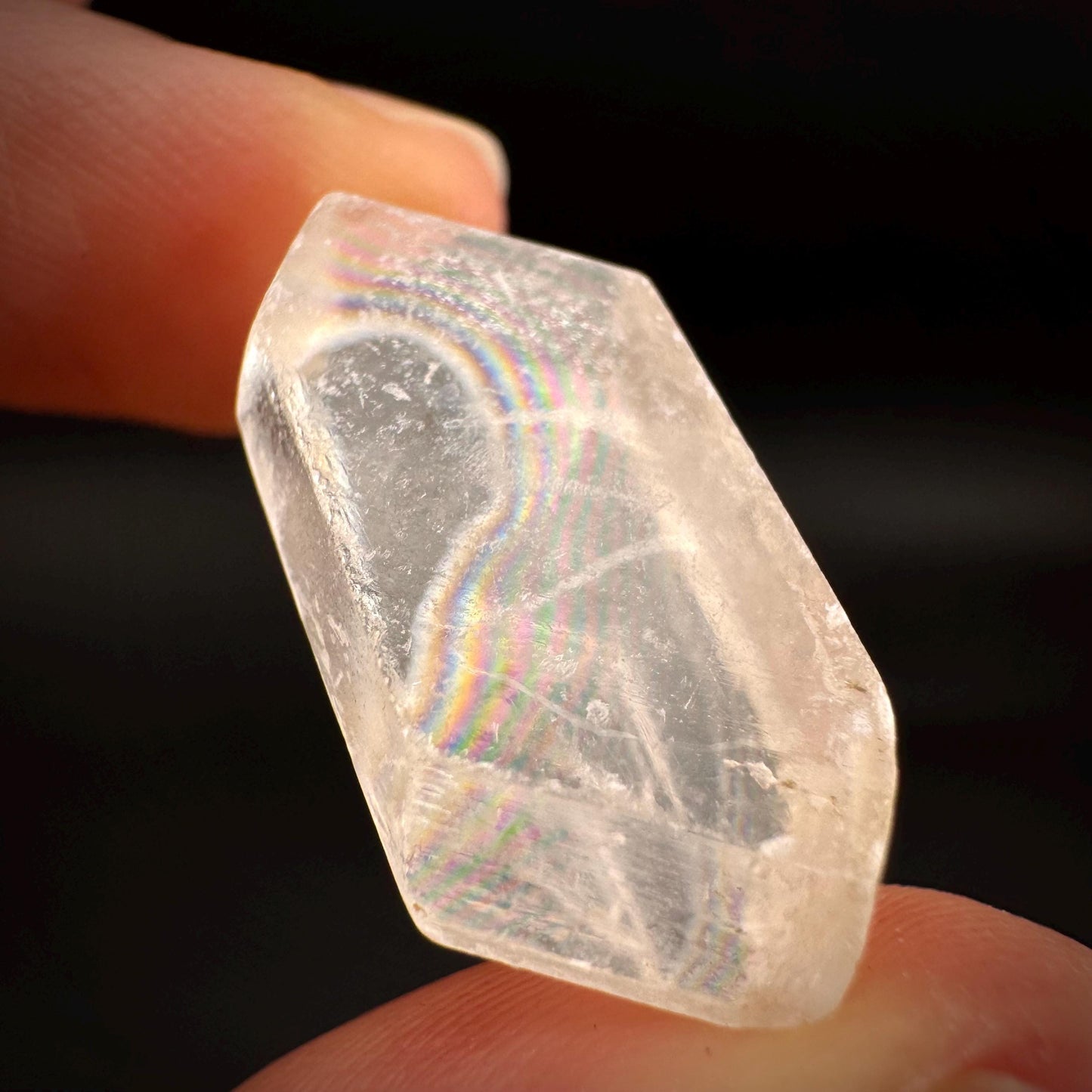 Hourglass Selenite | Phosphorescent UV Reactive Gypsum Crystal from Canada