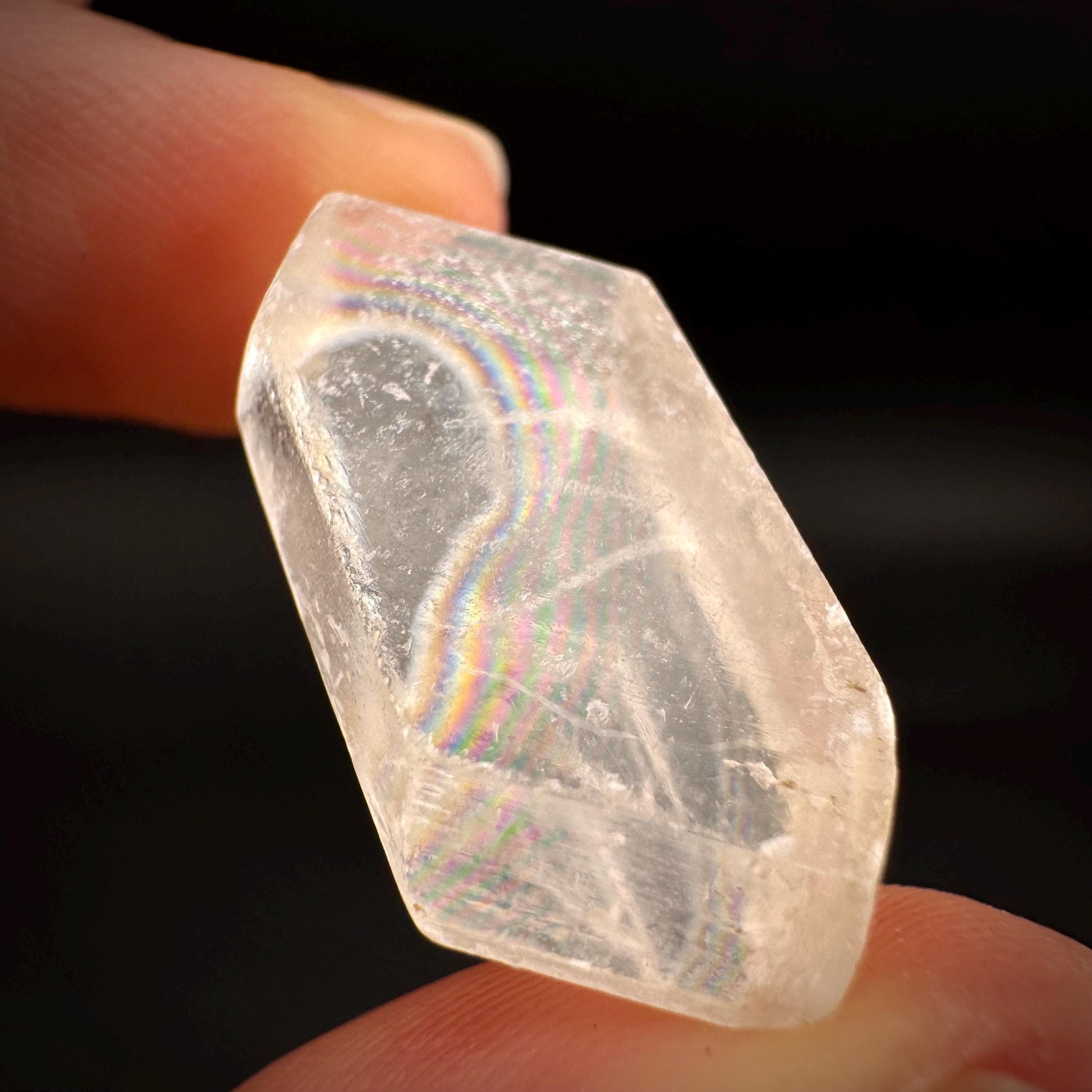 Hourglass Selenite | Phosphorescent UV Reactive Gypsum Crystal from Canada