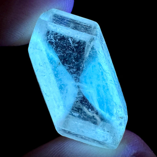 Hourglass Selenite | Phosphorescent UV Reactive Gypsum Crystal from Canada