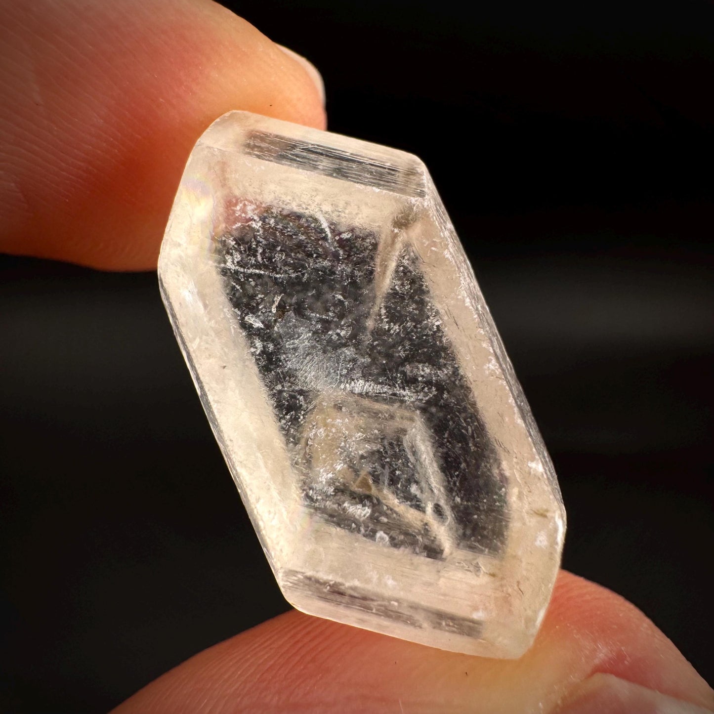 Hourglass Selenite | Phosphorescent UV Reactive Gypsum Crystal from Canada