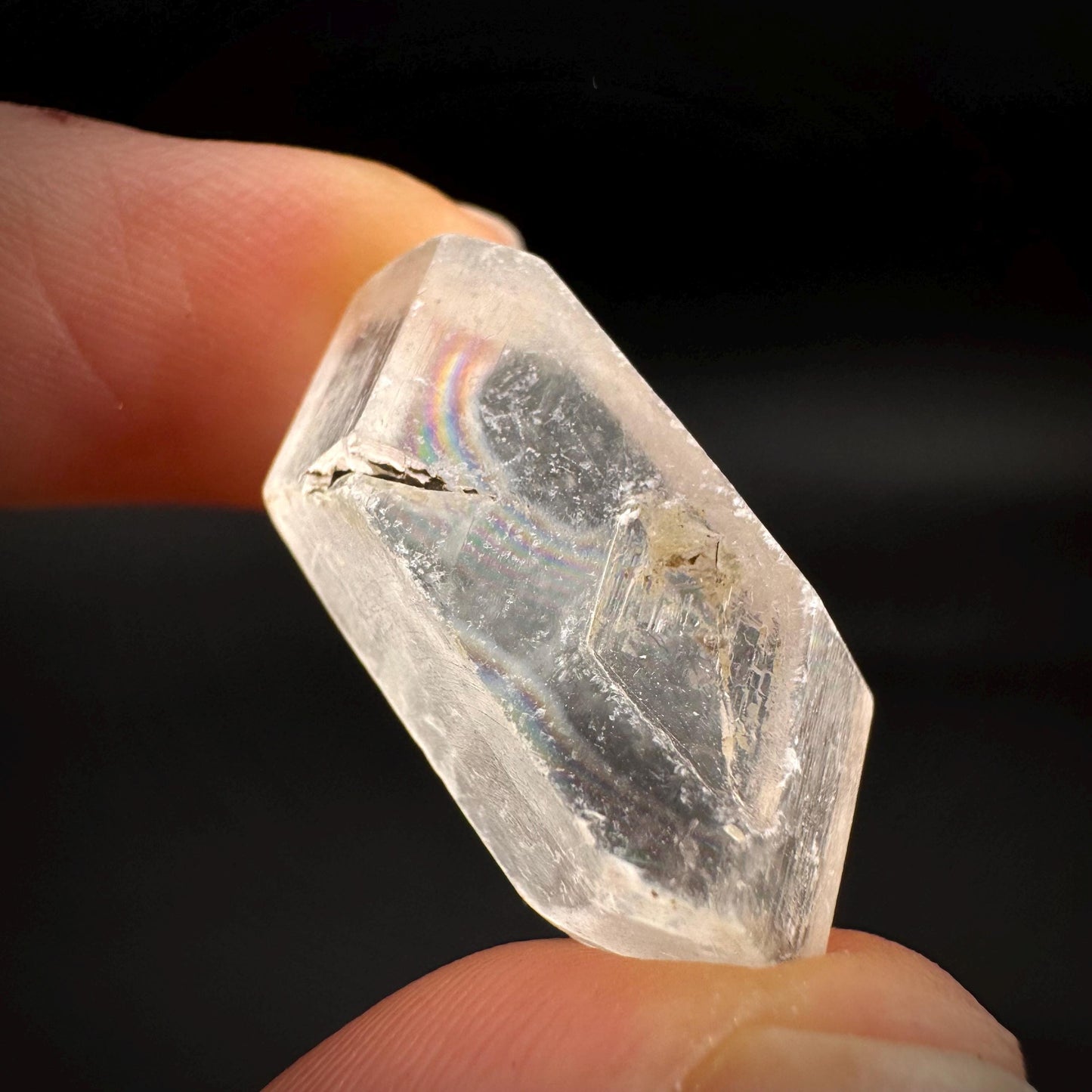Hourglass Selenite | Phosphorescent UV Reactive Gypsum Crystal from Canada