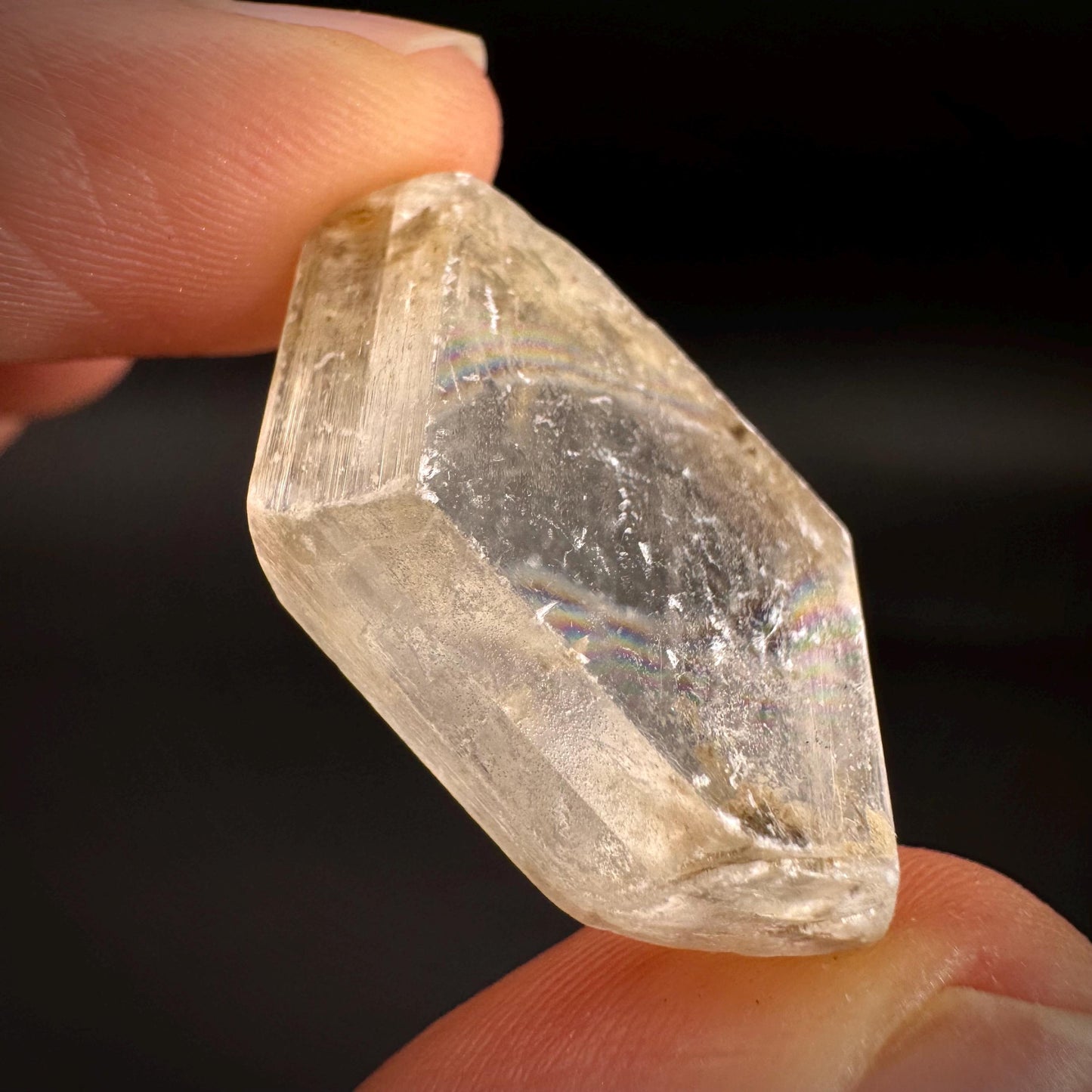 Hourglass Selenite | Phosphorescent UV Reactive Gypsum Crystal from Canada