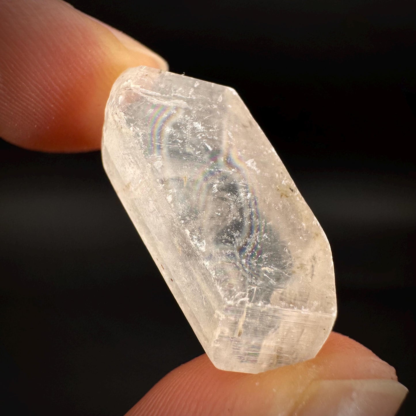 Hourglass Selenite | Phosphorescent UV Reactive Gypsum Crystal from Canada