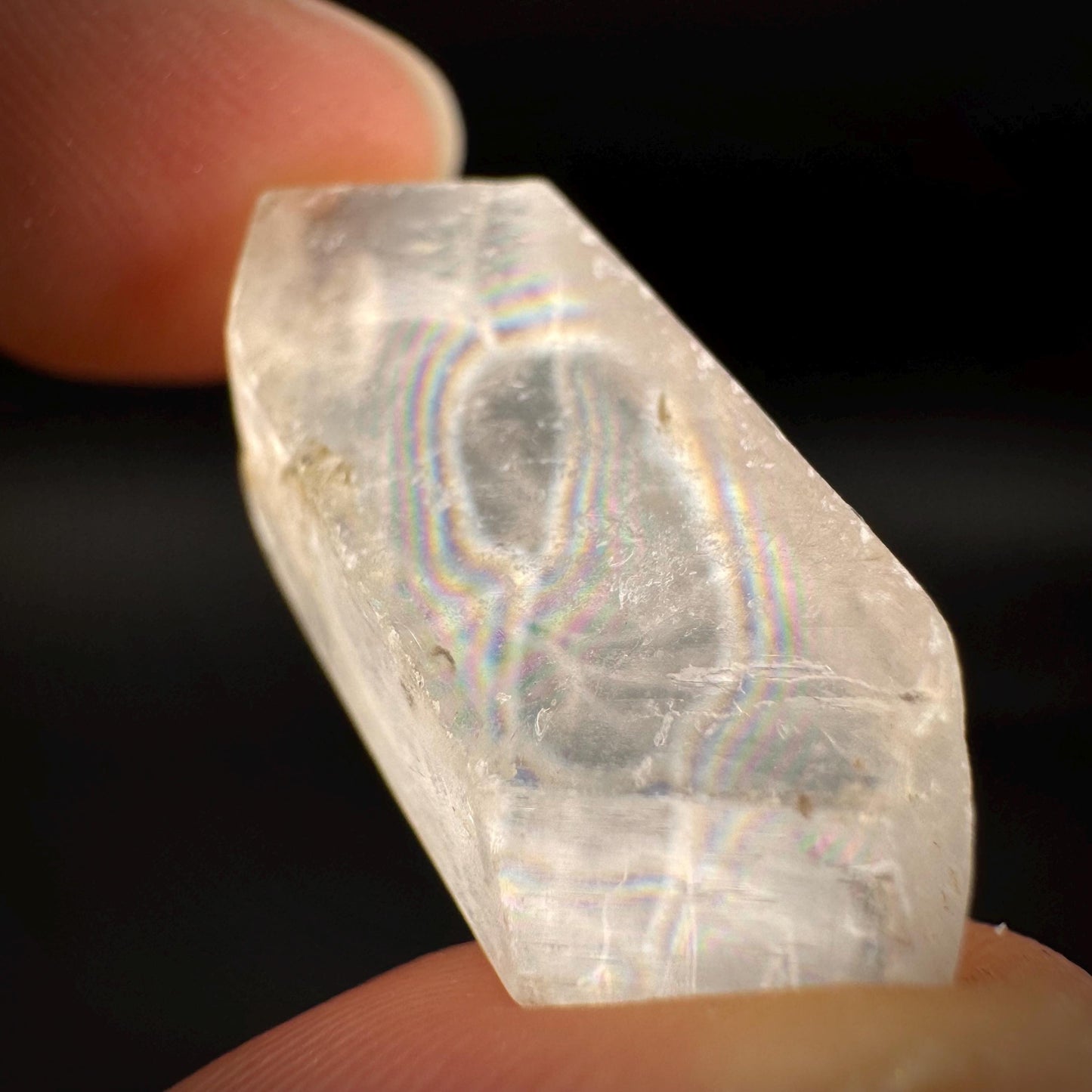 Hourglass Selenite | Phosphorescent UV Reactive Gypsum Crystal from Canada
