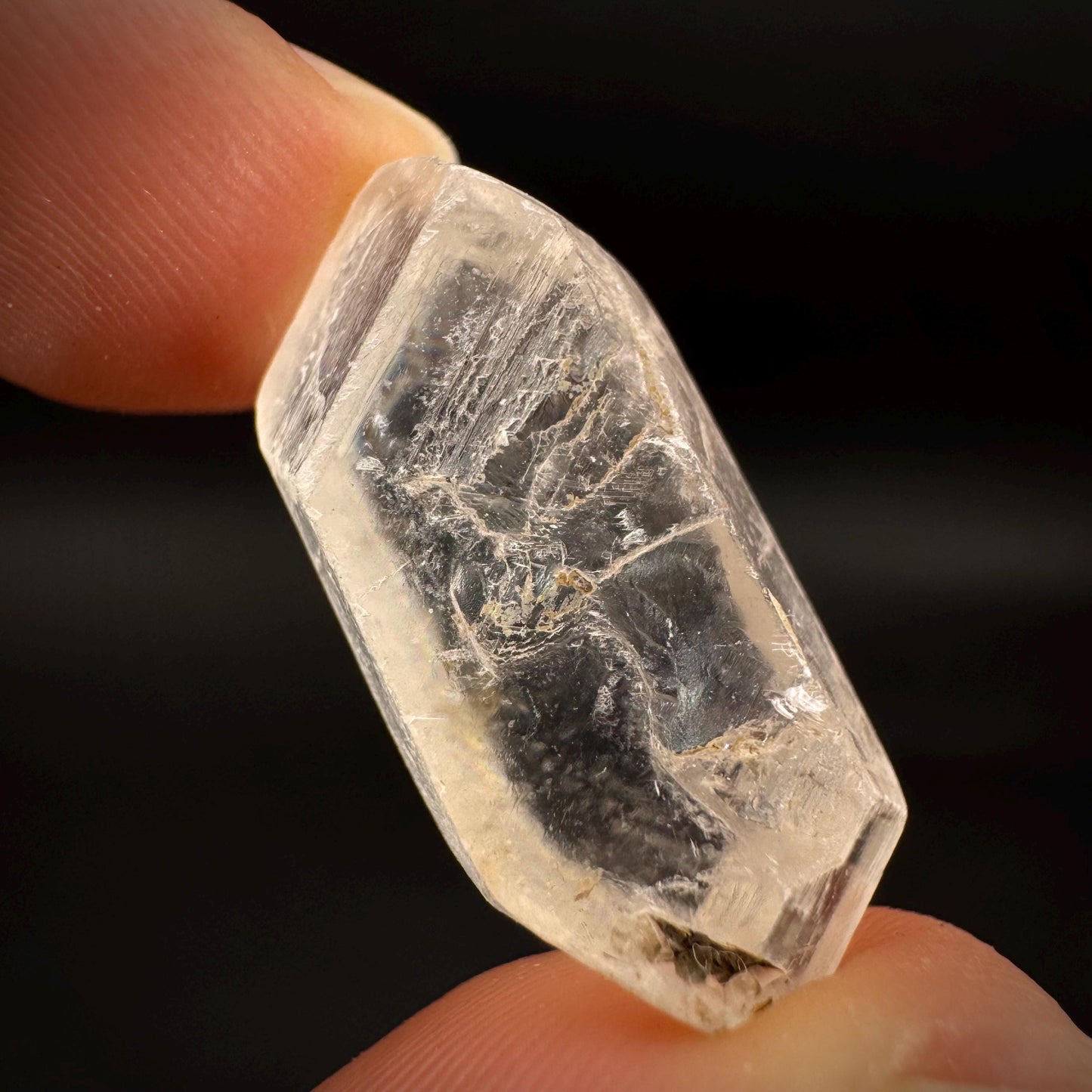Hourglass Selenite | Phosphorescent UV Reactive Gypsum Crystal from Canada
