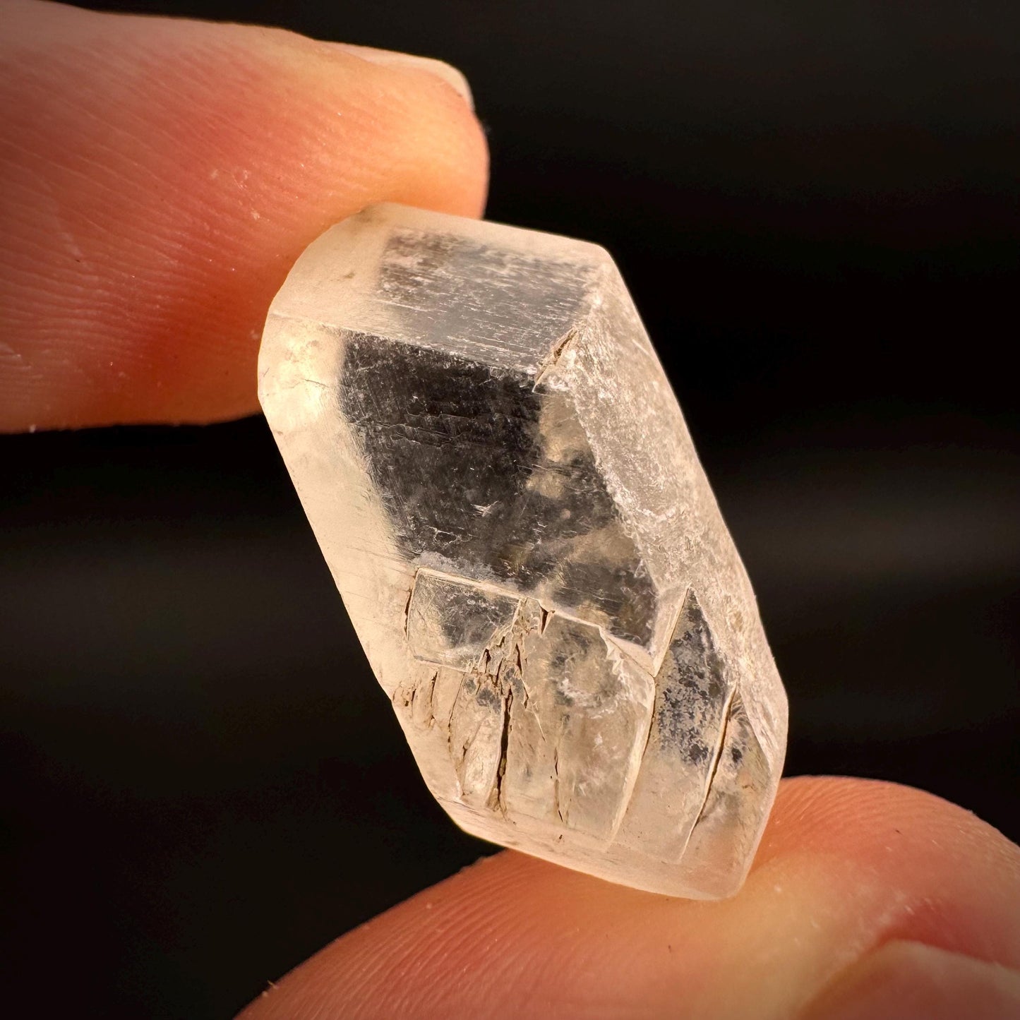 Hourglass Selenite | Phosphorescent UV Reactive Gypsum Crystal from Canada