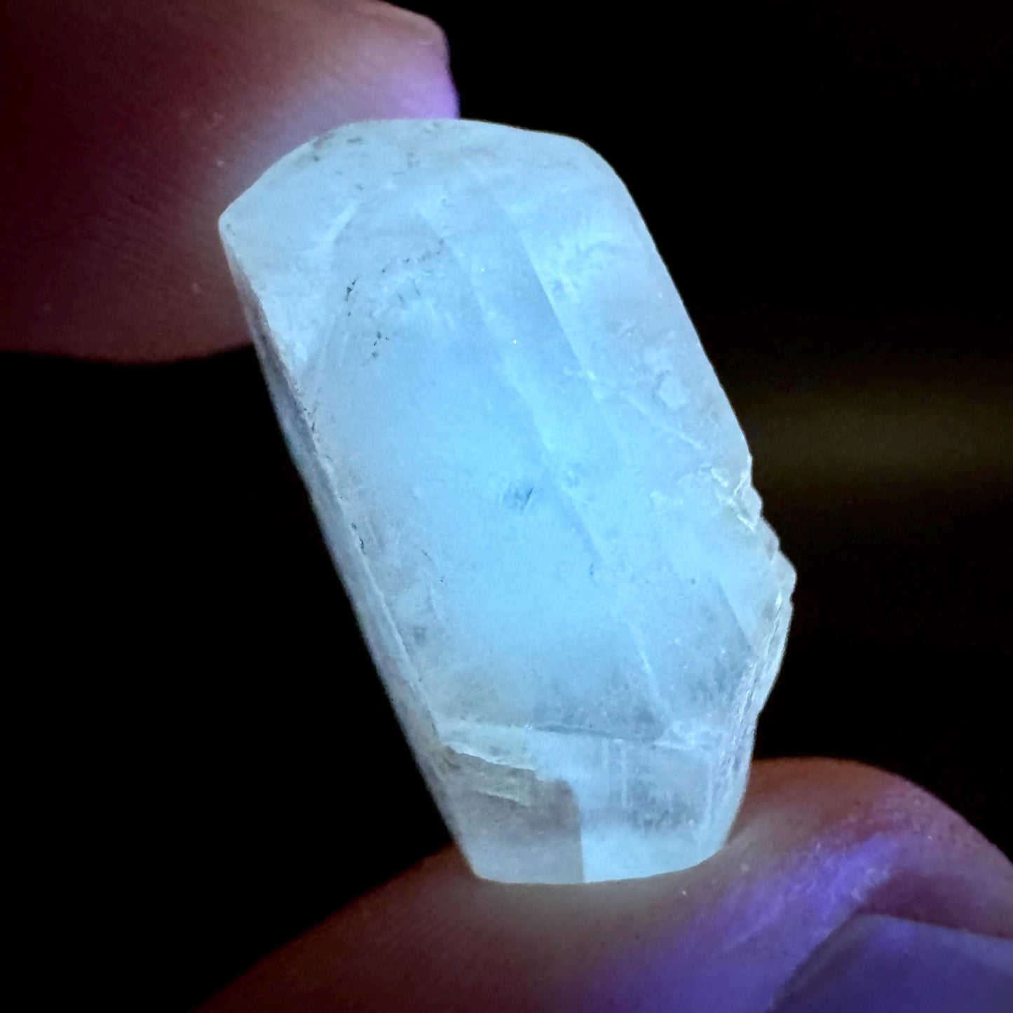 Hourglass Selenite | Phosphorescent UV Reactive Gypsum Crystal from Canada