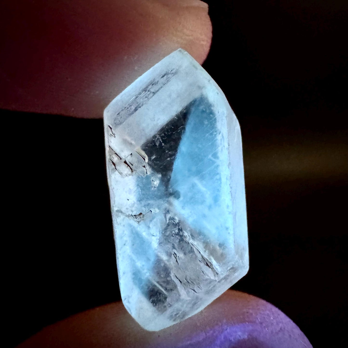 Hourglass Selenite | Phosphorescent UV Reactive Gypsum Crystal from Canada
