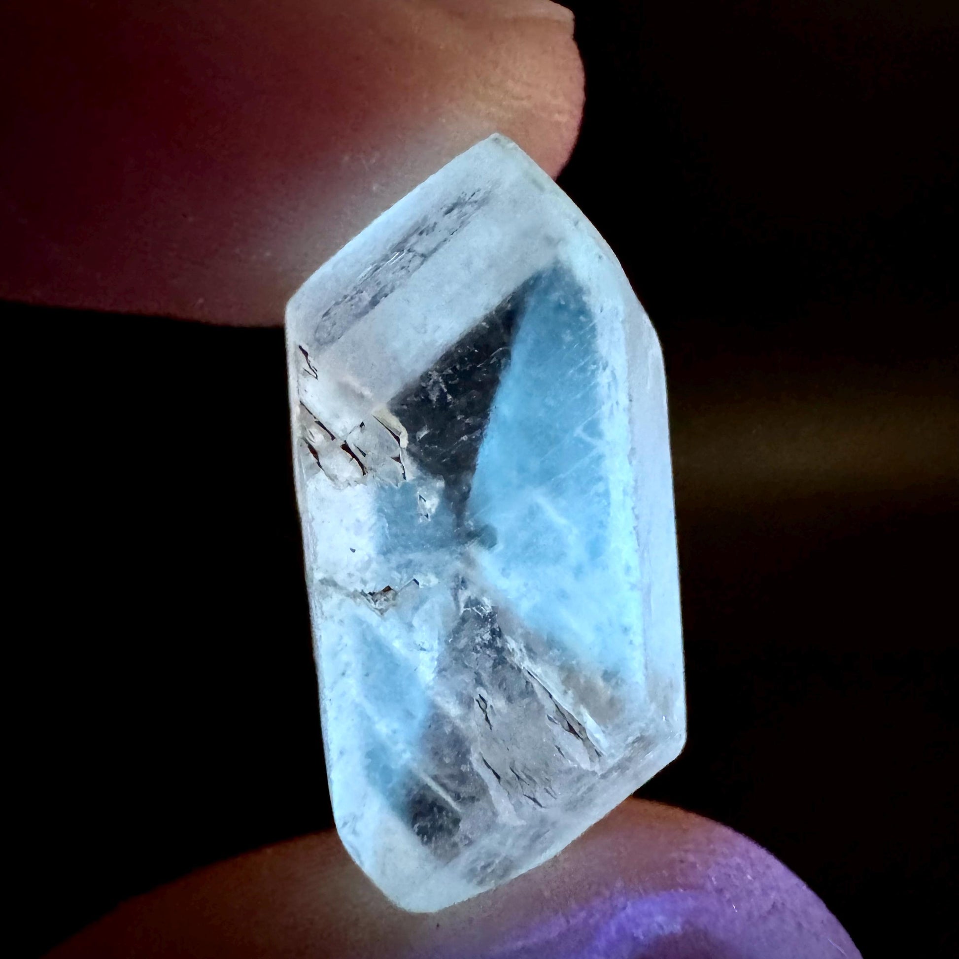Hourglass Selenite | Phosphorescent UV Reactive Gypsum Crystal from Canada