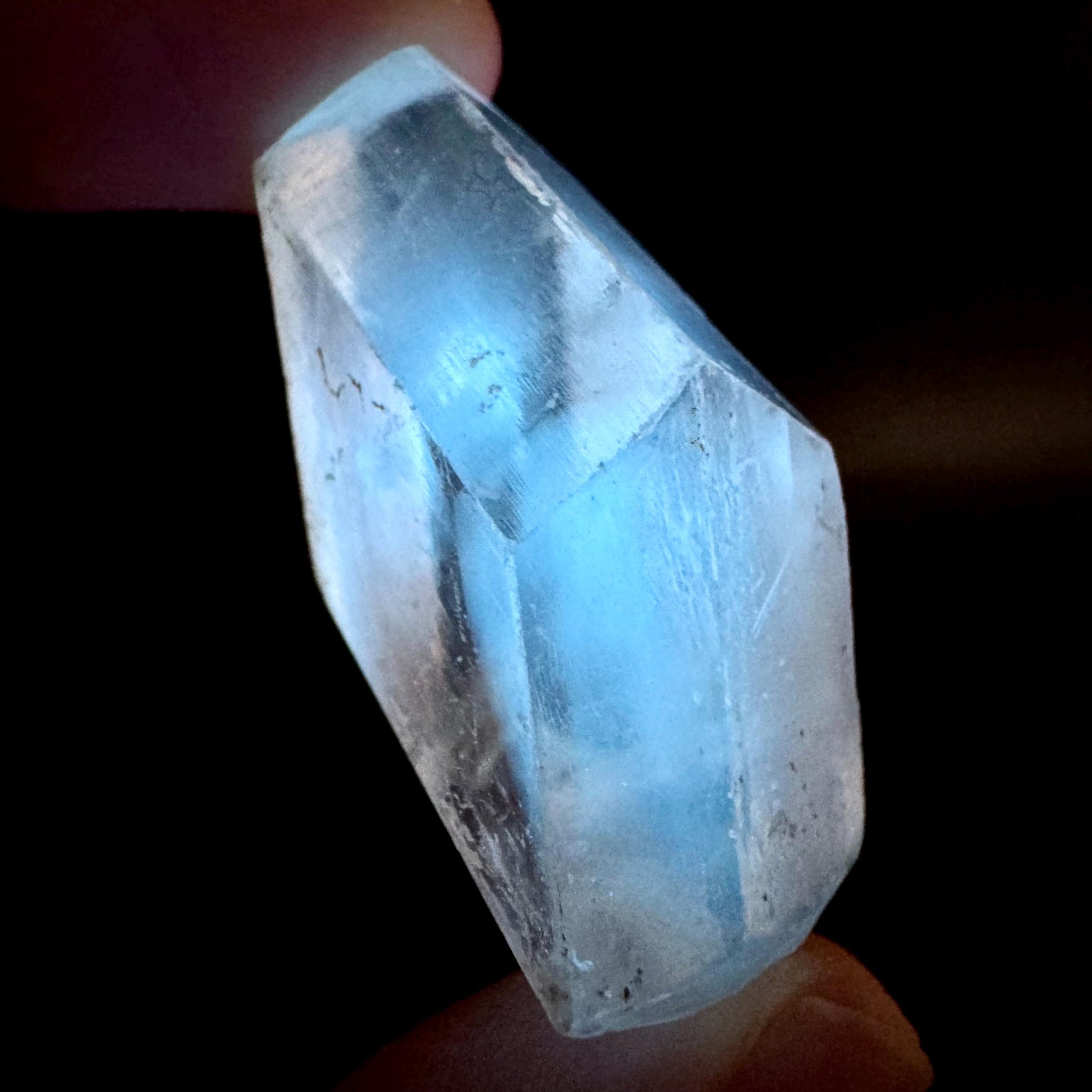Hourglass Selenite | Phosphorescent UV Reactive Gypsum Crystal from Canada