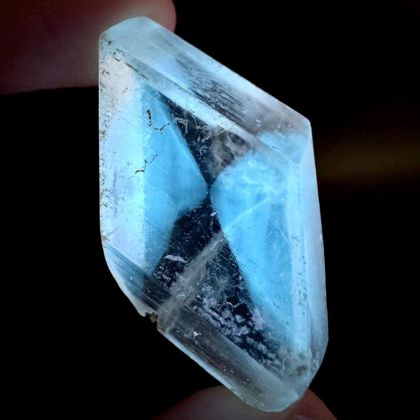 Hourglass Selenite | Phosphorescent UV Reactive Gypsum Crystal from Canada