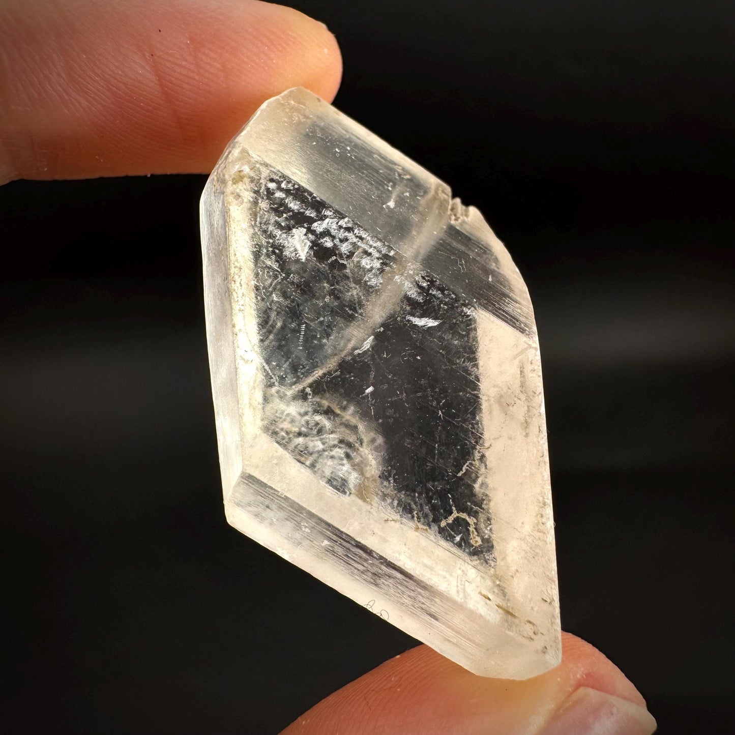 Hourglass Selenite | Phosphorescent UV Reactive Gypsum Crystal from Canada