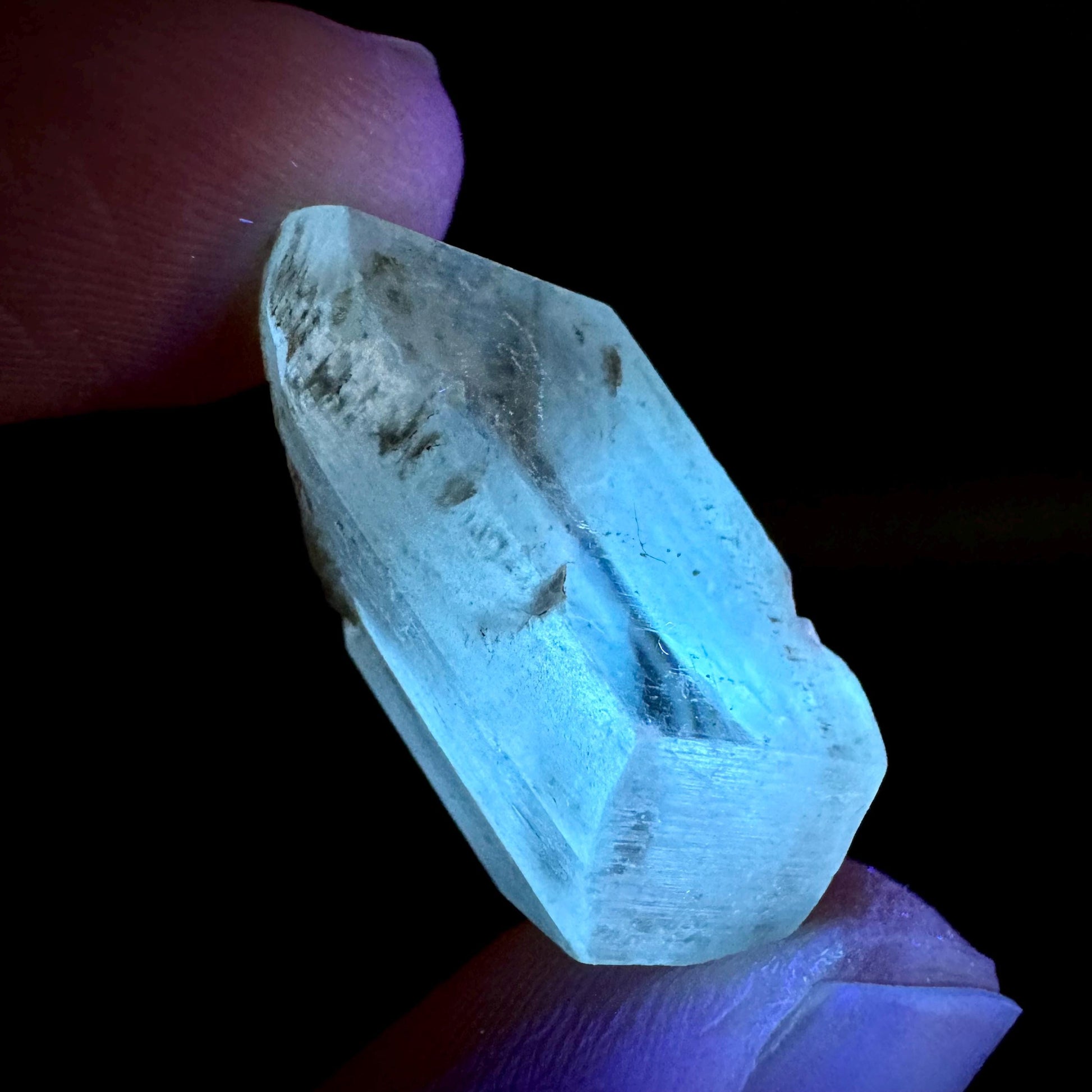 Hourglass Selenite | Phosphorescent UV Reactive Gypsum Crystal from Canada