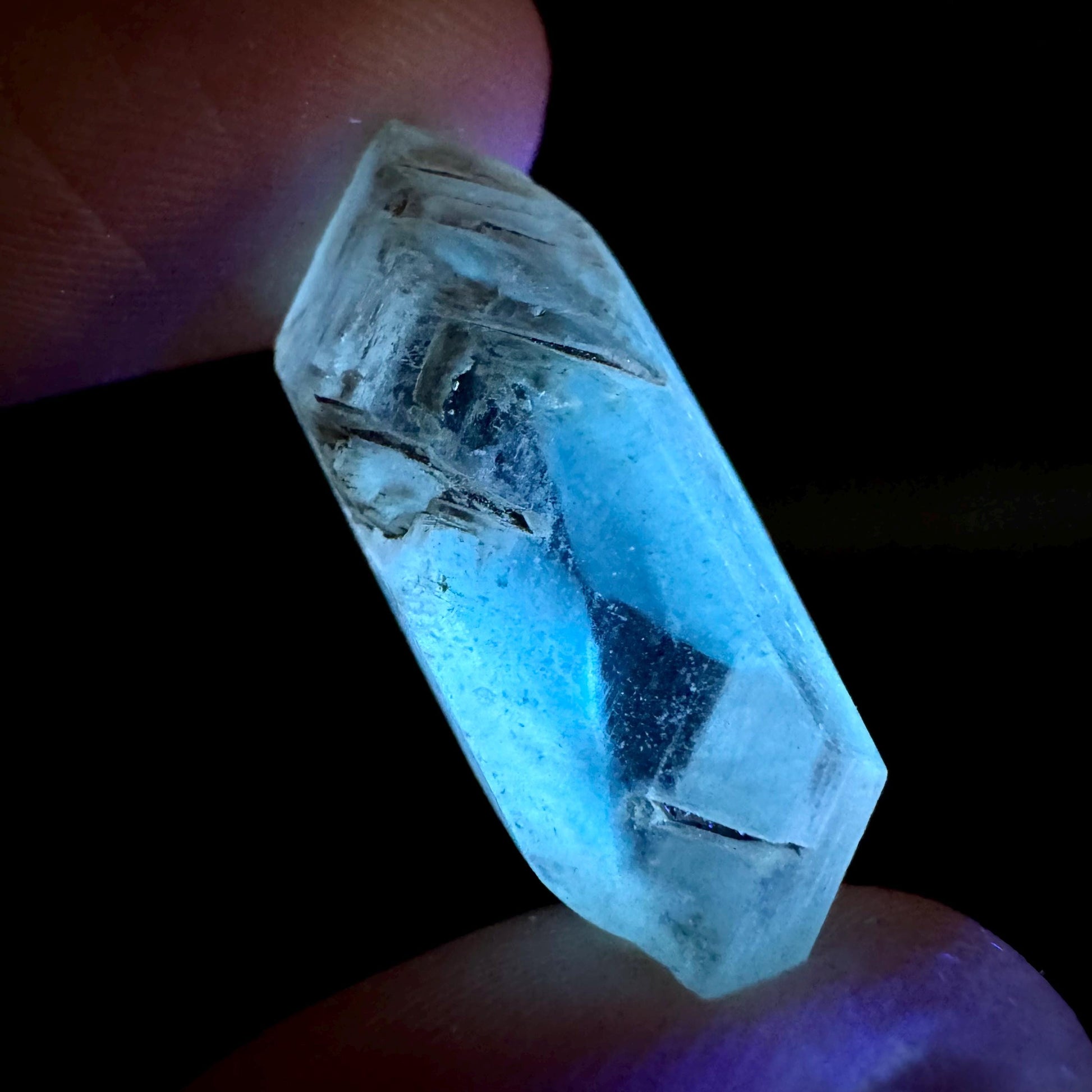 Hourglass Selenite | Phosphorescent UV Reactive Gypsum Crystal from Canada