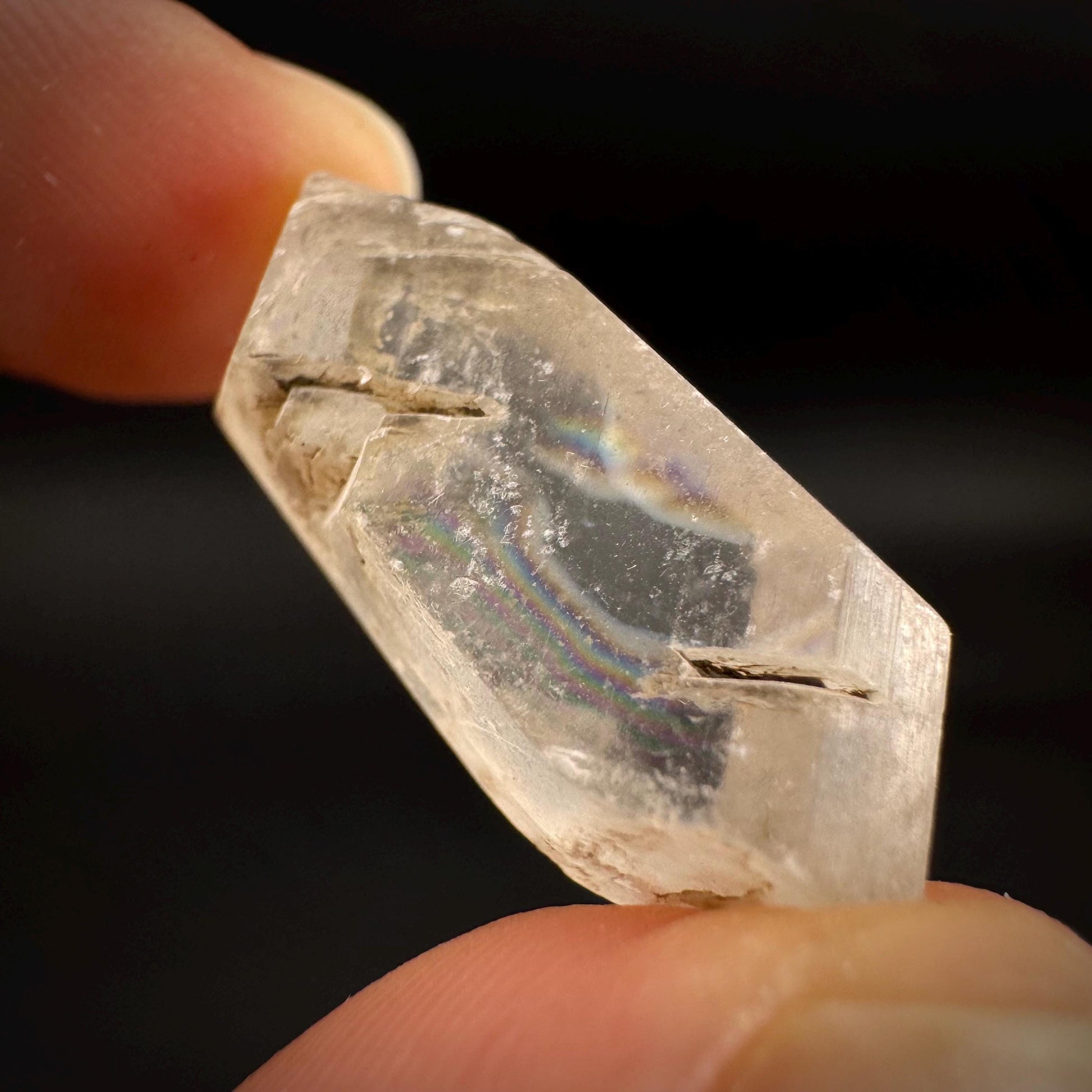 Hourglass Selenite | Phosphorescent UV Reactive Gypsum Crystal from Canada