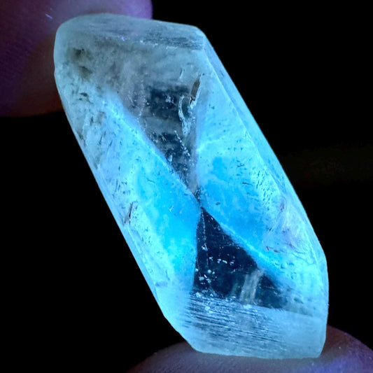 Hourglass Selenite | Phosphorescent UV Reactive Gypsum Crystal from Canada