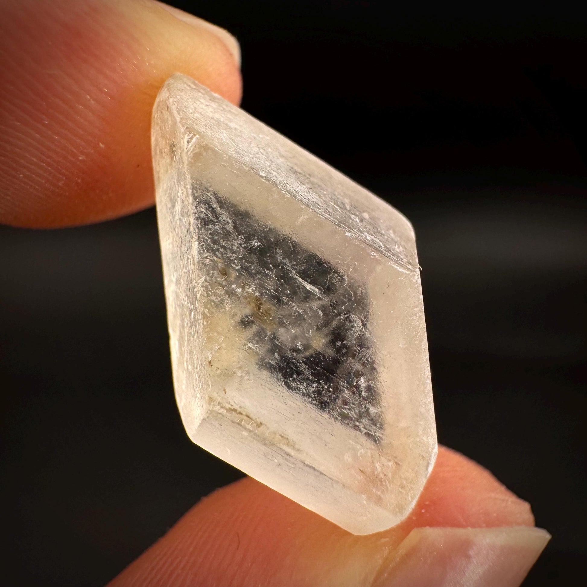 Hourglass Selenite | Phosphorescent UV Reactive Gypsum Crystal from Canada