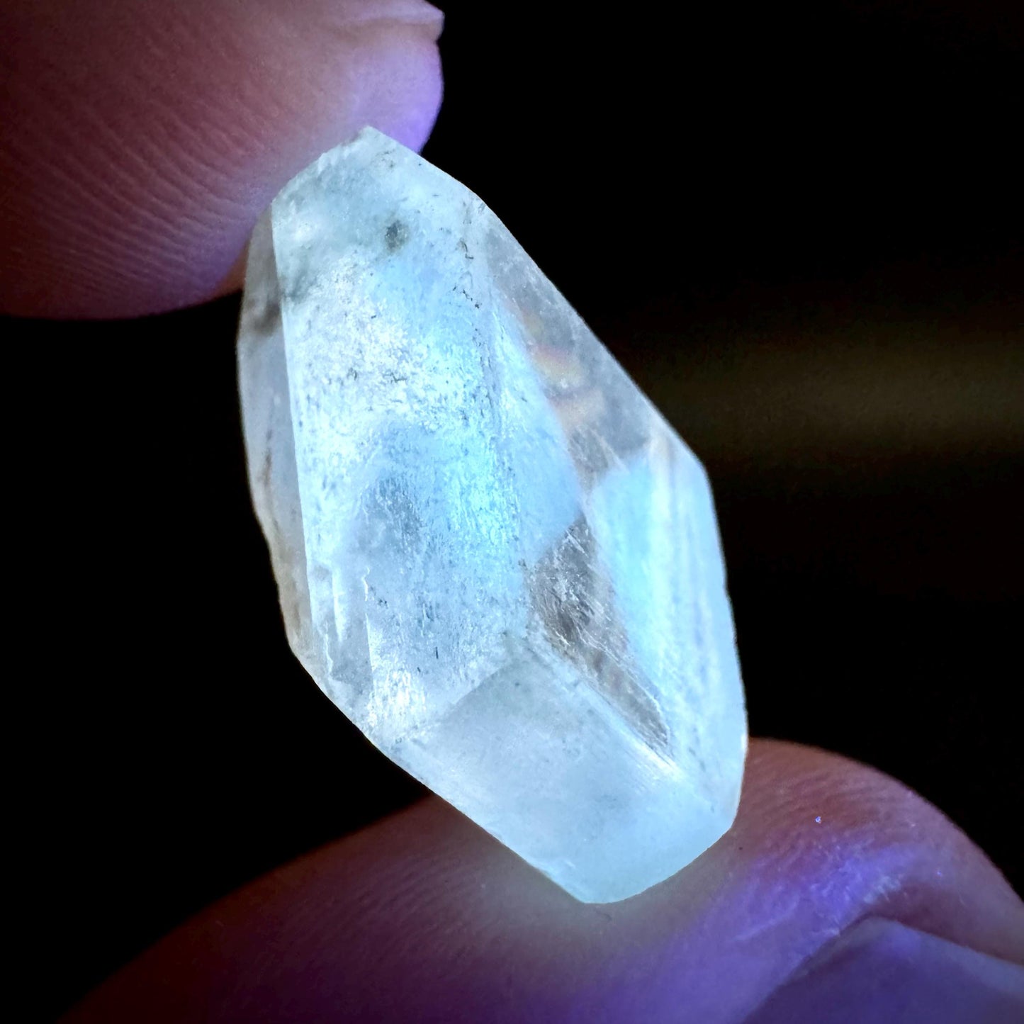 Hourglass Selenite | Phosphorescent UV Reactive Gypsum Crystal from Canada