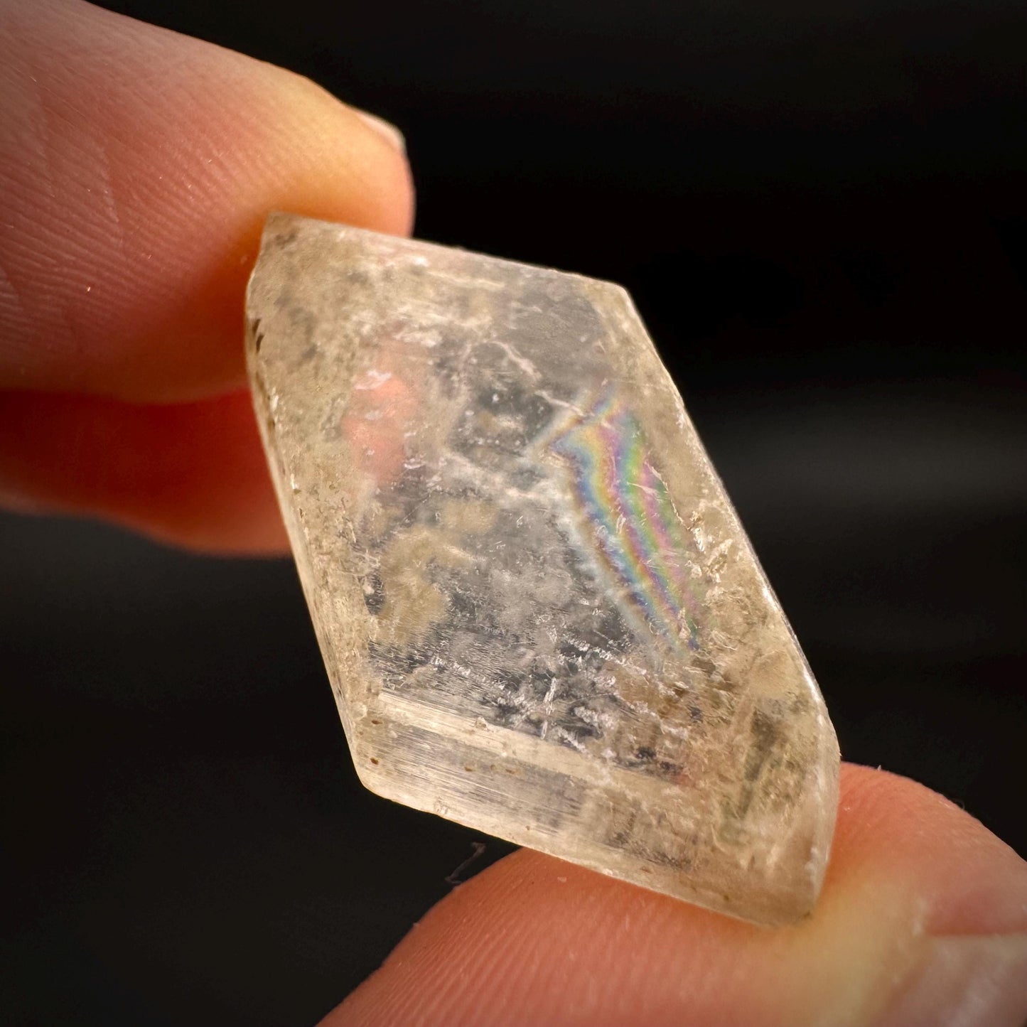 Hourglass Selenite | Phosphorescent UV Reactive Gypsum Crystal from Canada