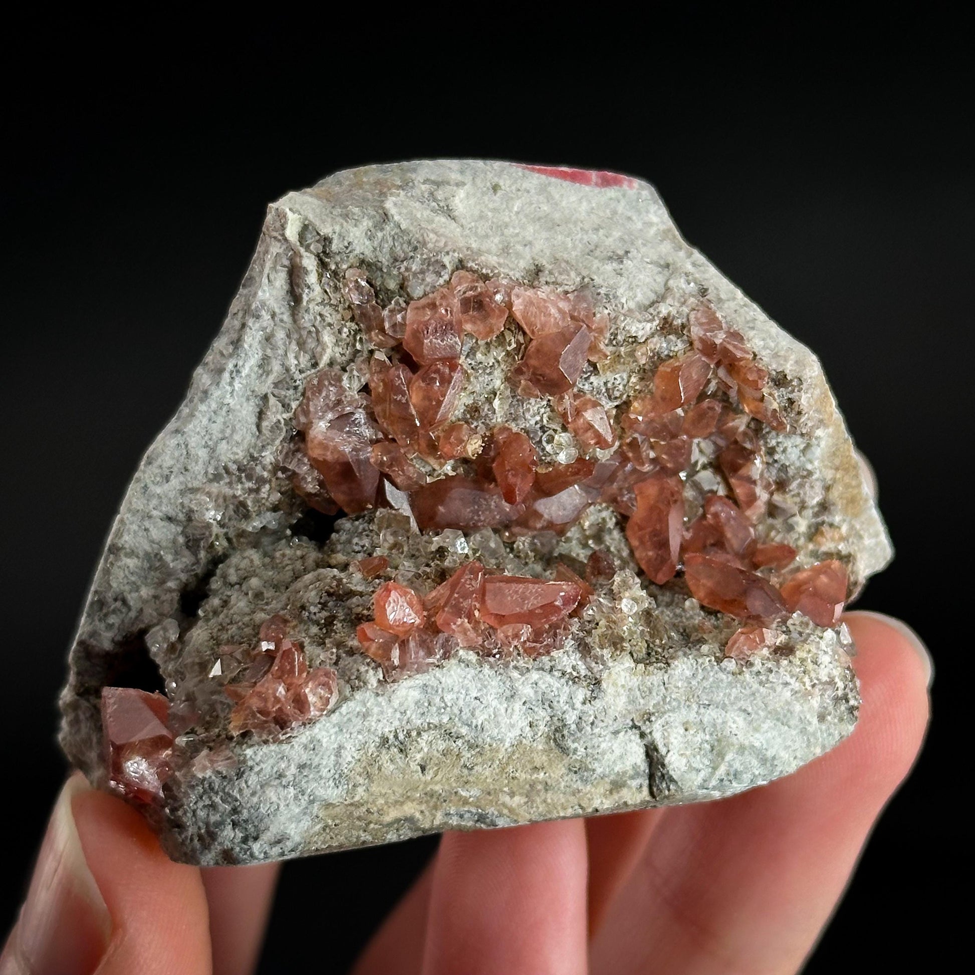 Rhodochrosite on Matrix | natural rhodochrosite crystal, rare mineral specimen from Peru