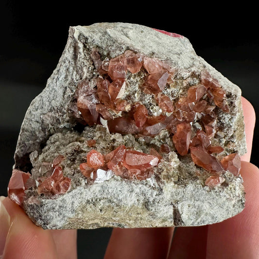 Rhodochrosite on Matrix | natural rhodochrosite crystal, rare mineral specimen from Peru