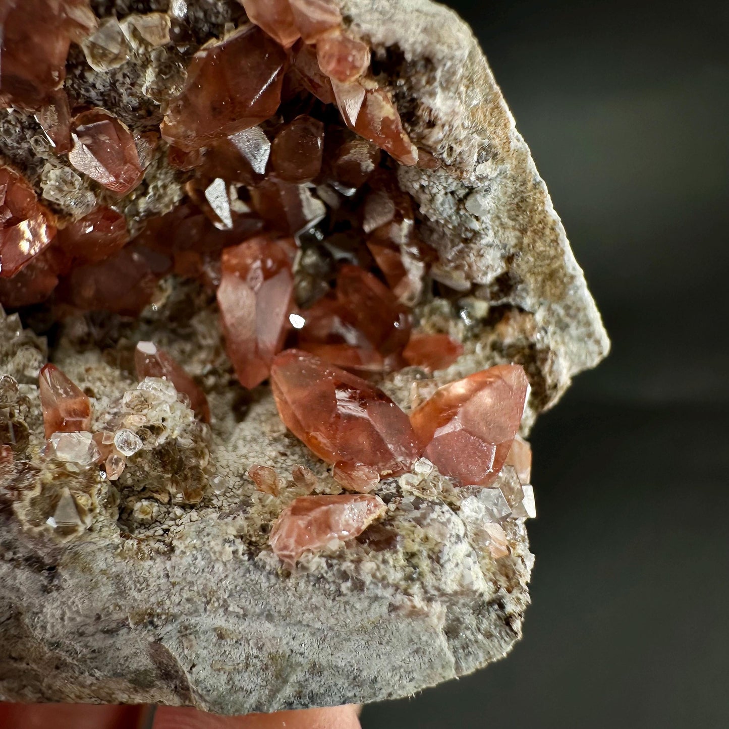 Rhodochrosite on Matrix | natural rhodochrosite crystal, rare mineral specimen from Peru