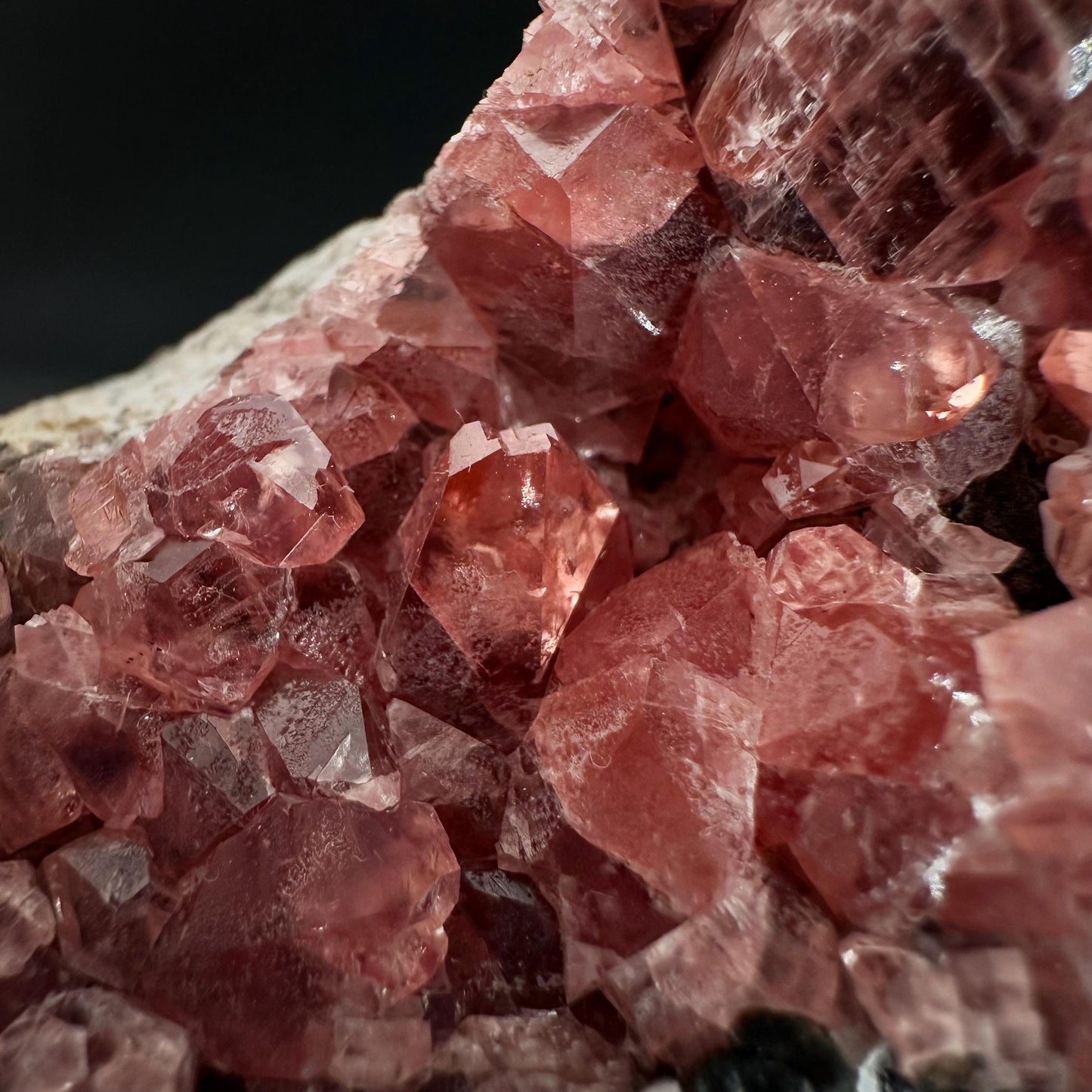 Rhodochrosite on Matrix | natural rhodochrosite crystal, rare mineral specimen from Peru