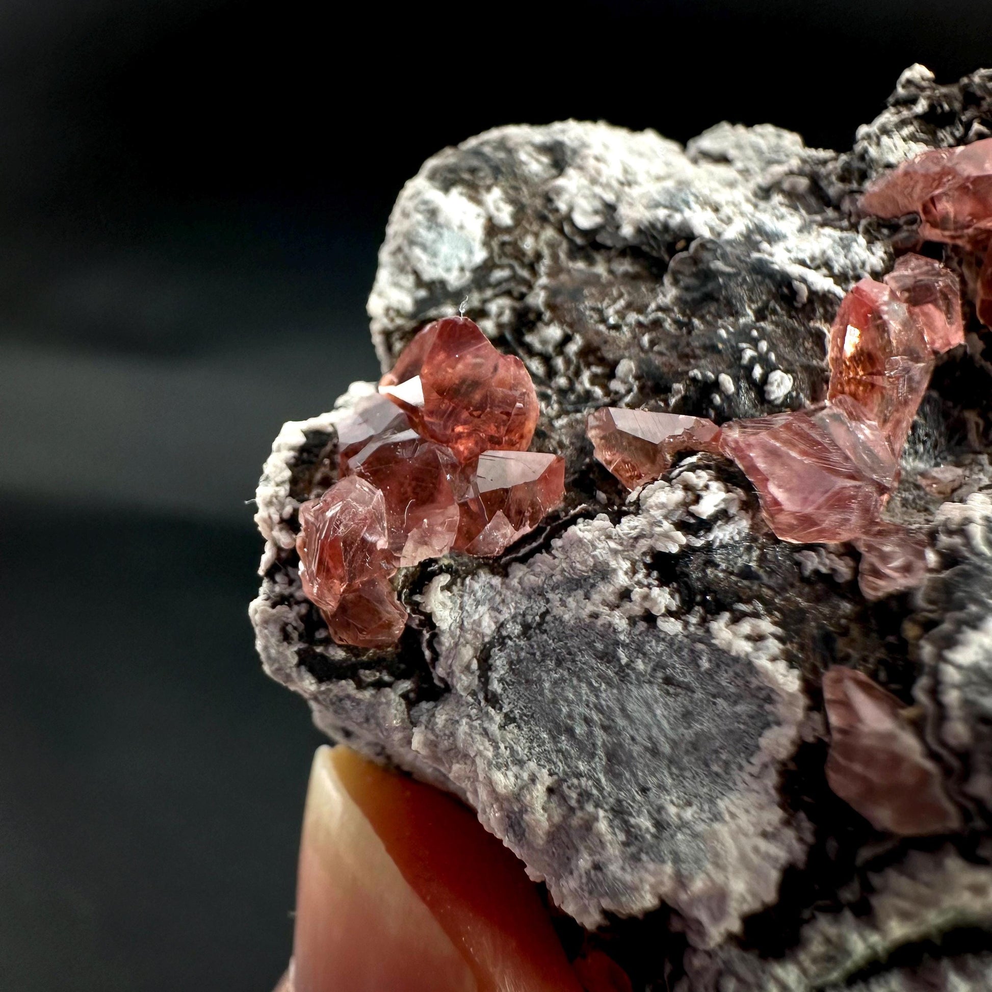 Rhodochrosite on Matrix | natural rhodochrosite crystal, rare mineral specimen from Peru