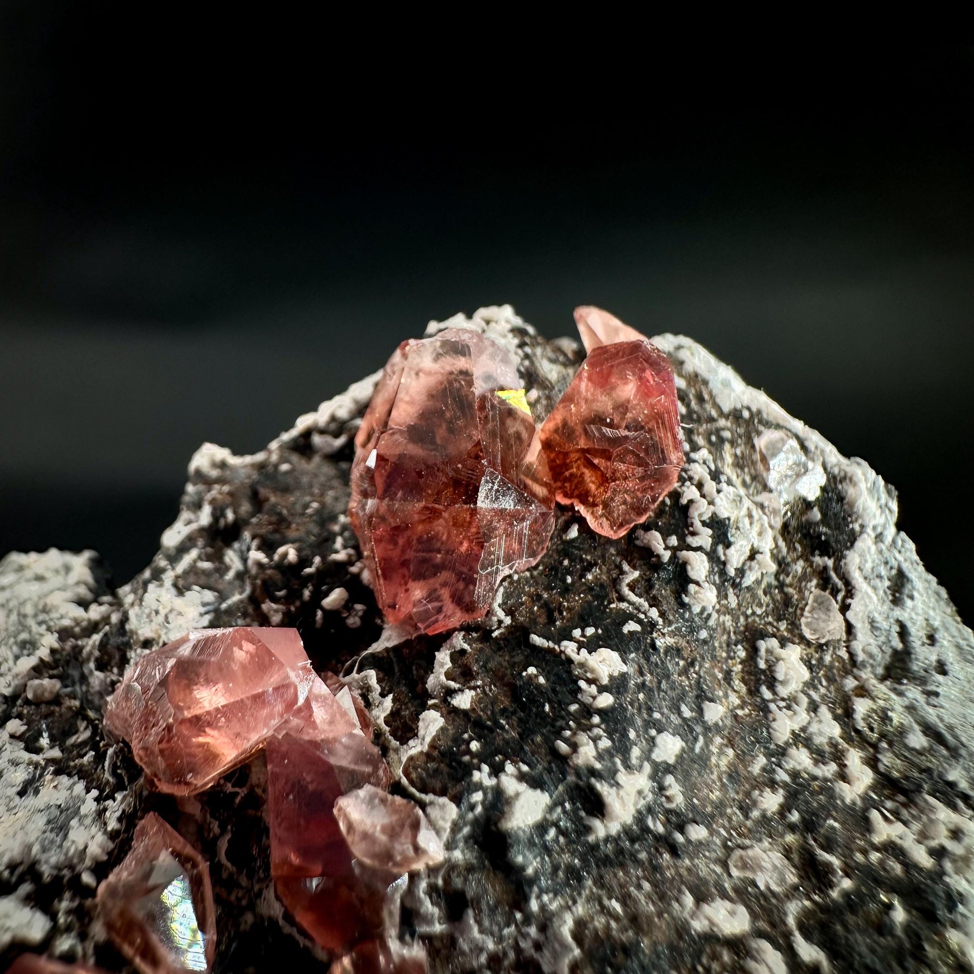 Rhodochrosite on Matrix | natural rhodochrosite crystal, rare mineral specimen from Peru