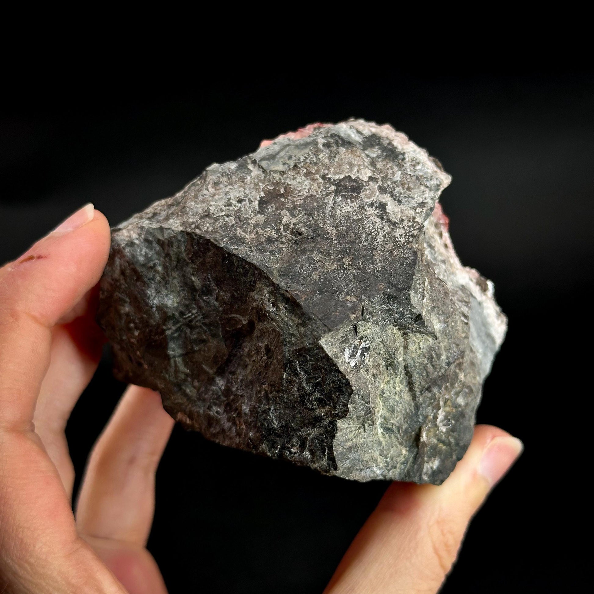 Rhodochrosite on Matrix | natural rhodochrosite crystal, rare mineral specimen from Peru