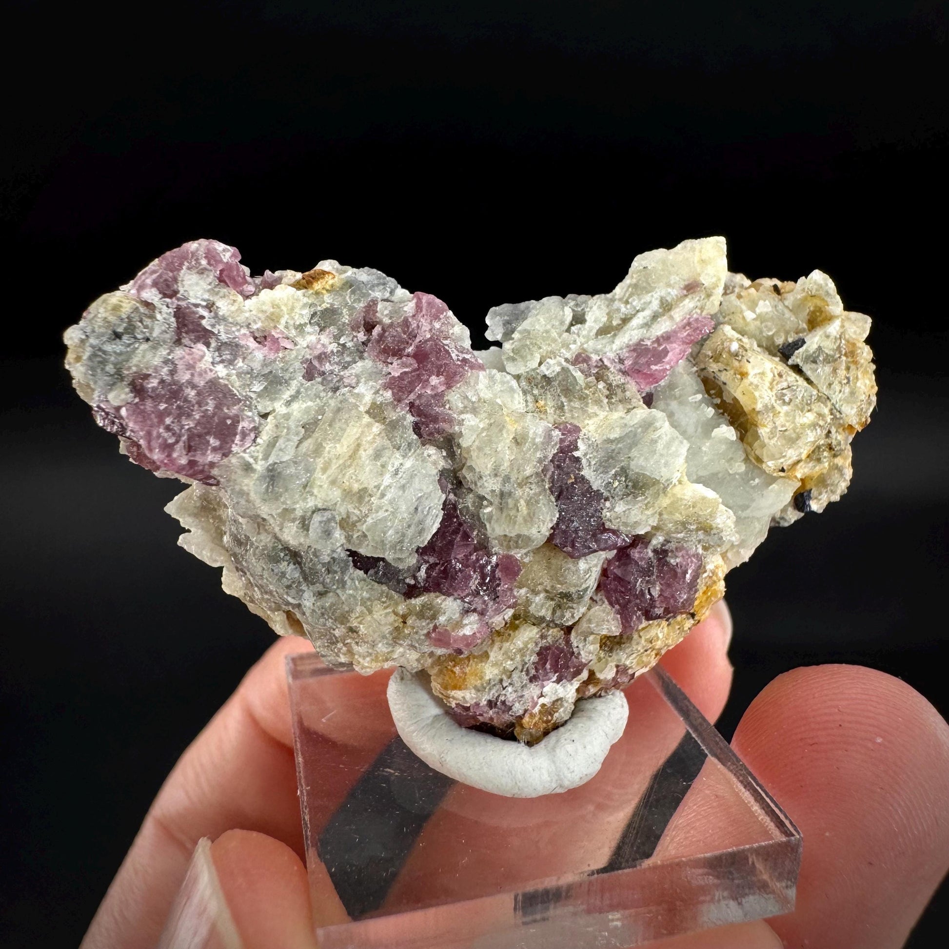 Spinel on Calcite Matrix | Natural red UV reactive crystal, mineral specimen from Afghanistan