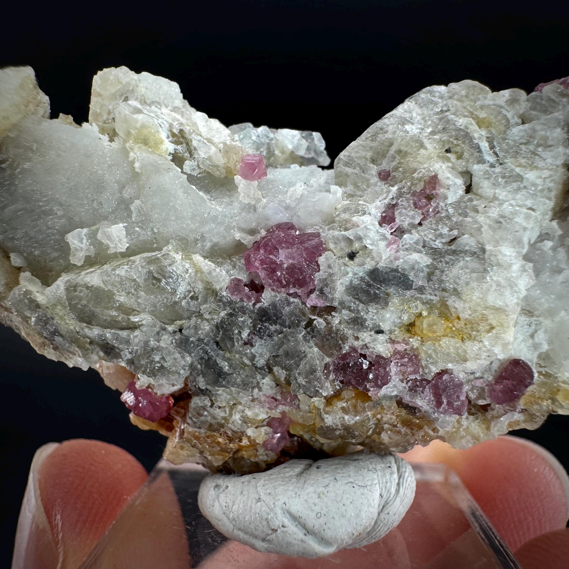 Spinel on Calcite Matrix | Natural red UV reactive crystal, mineral specimen from Afghanistan